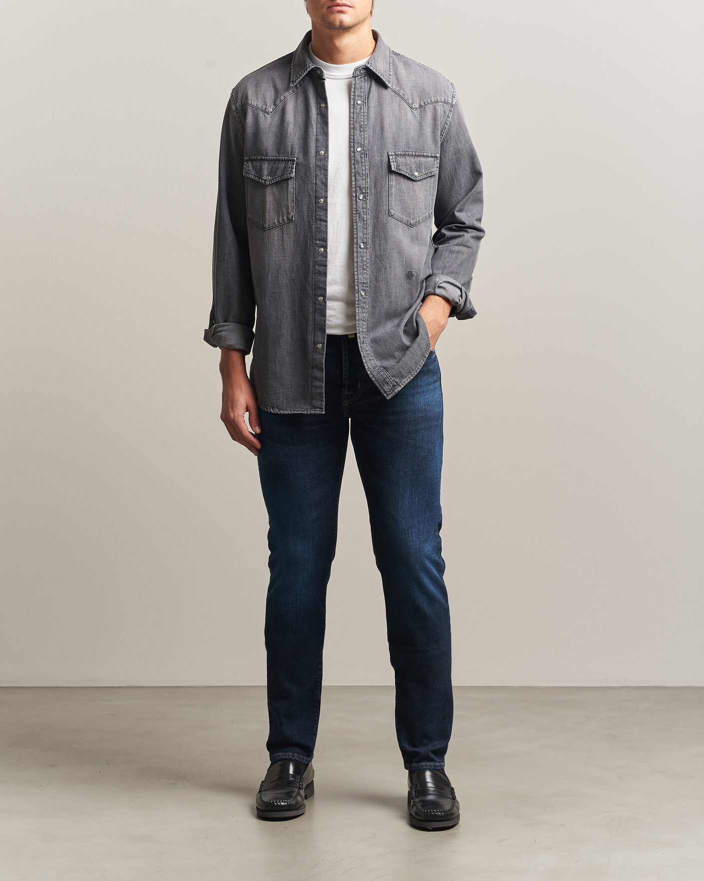 Uomini | Jeans | Jacob Cohën | Bard Slim Fit Apres Ski Patch Stretch Jeans Blue