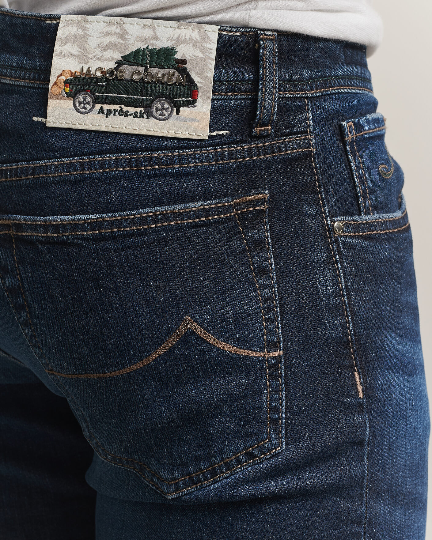 Uomini | Jeans | Jacob Cohën | Bard Slim Fit Apres Ski Patch Stretch Jeans Blue