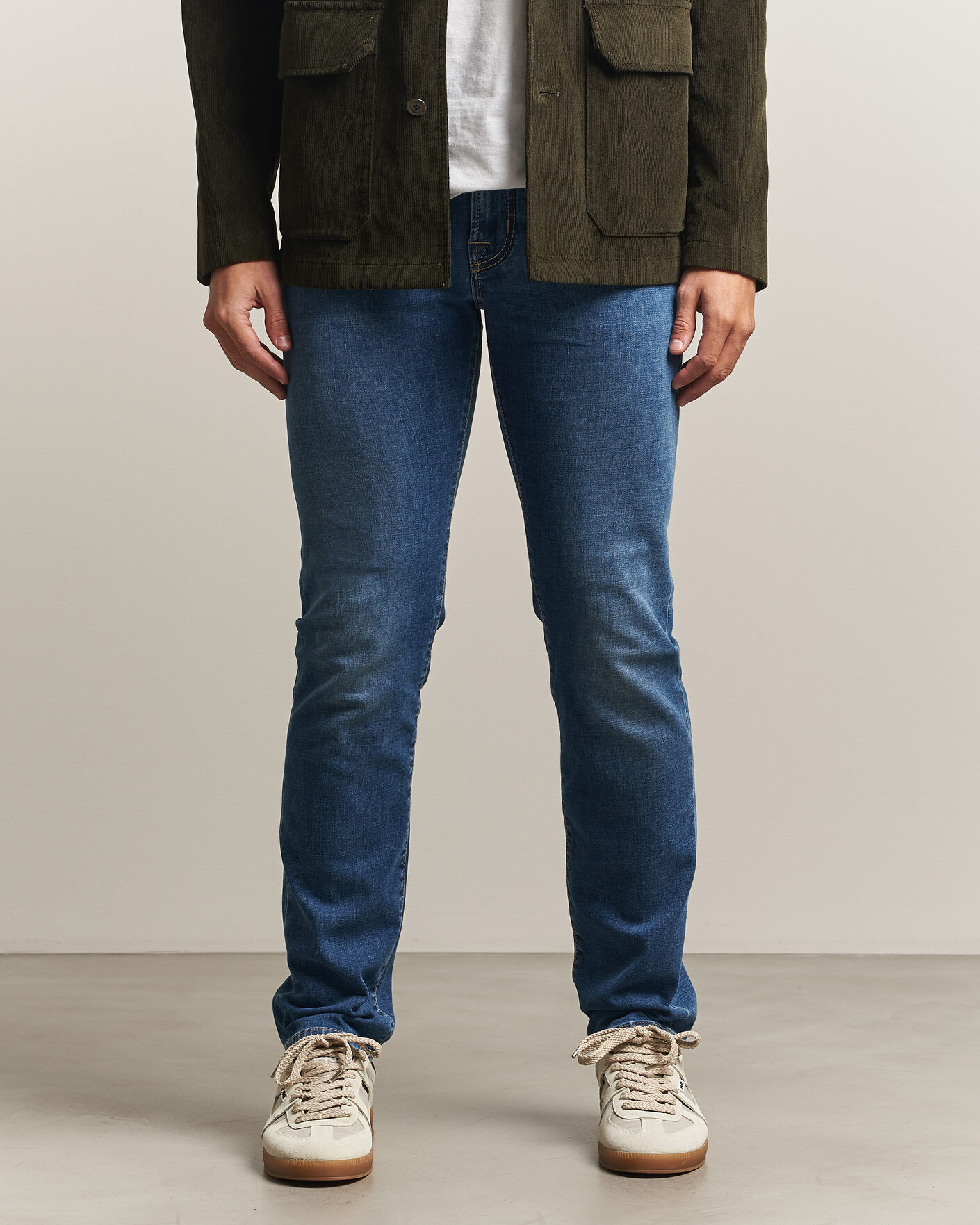 Uomini | Jeans | Jacob Cohën | Bard Fast Slim Fit Stretch Jeans Mid Blue