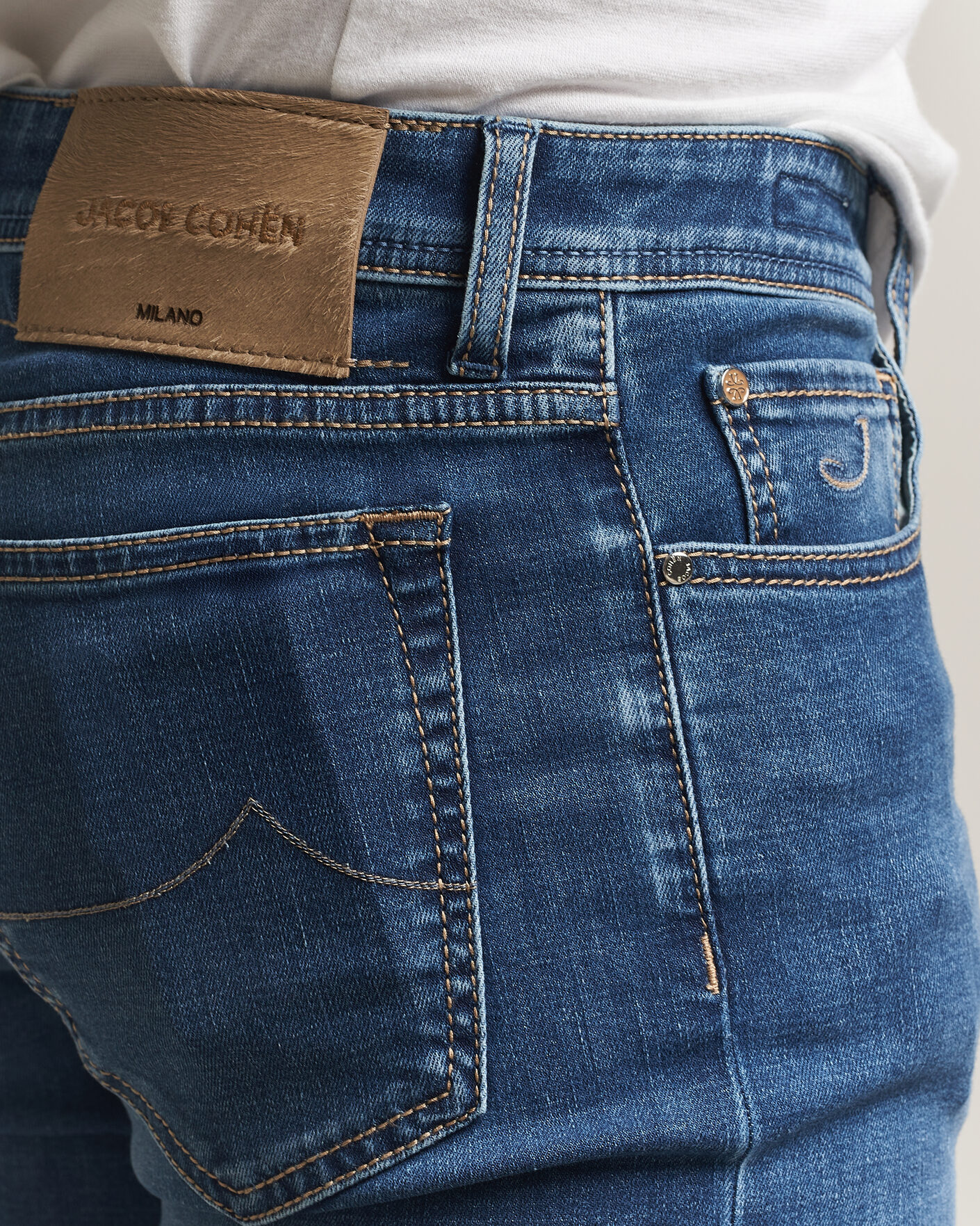 Uomini | Jeans | Jacob Cohën | Bard Fast Slim Fit Stretch Jeans Mid Blue