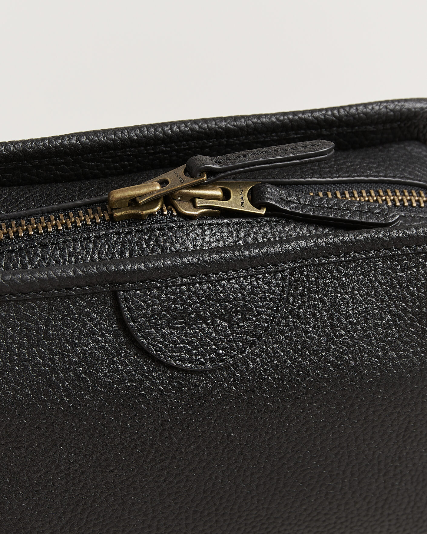 Uomini | Borse | Gant | Grained Leather Wash Bag Black