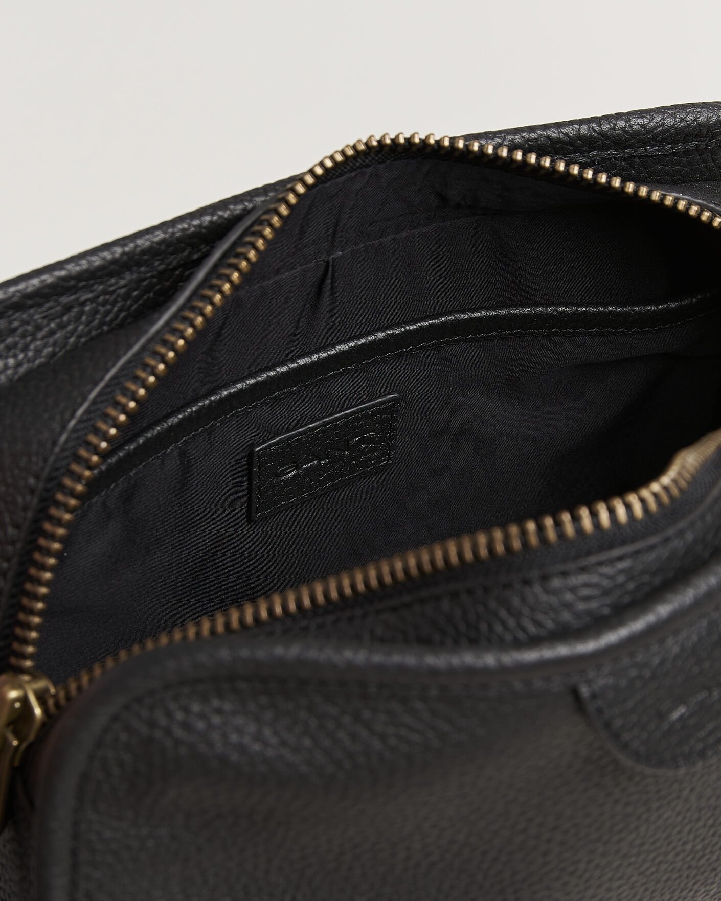 Uomini | Borse | Gant | Grained Leather Wash Bag Black