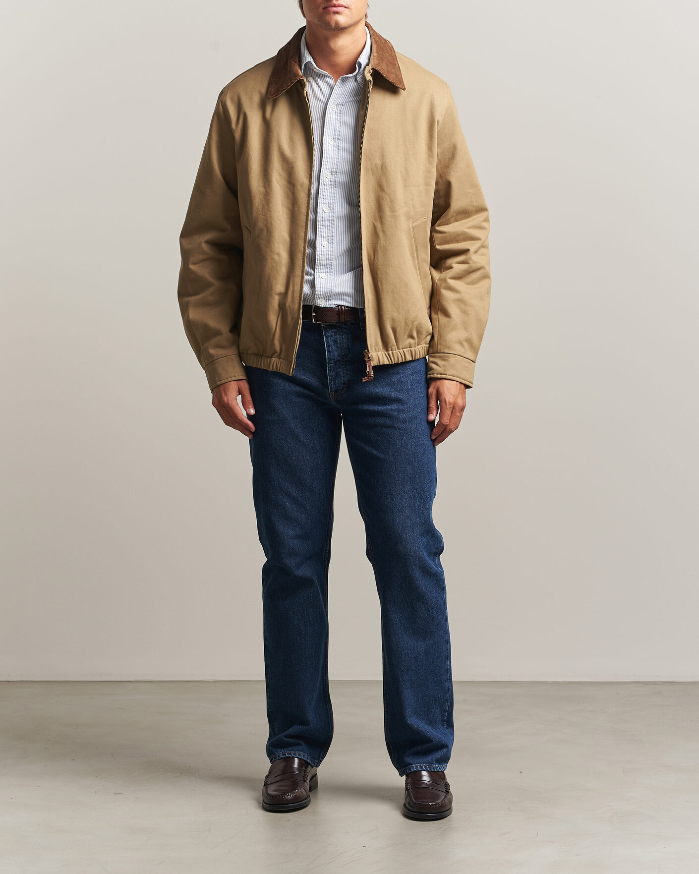 Uomini | Giacche | Gant | Moleskin Harrington Jacket Light Taupe