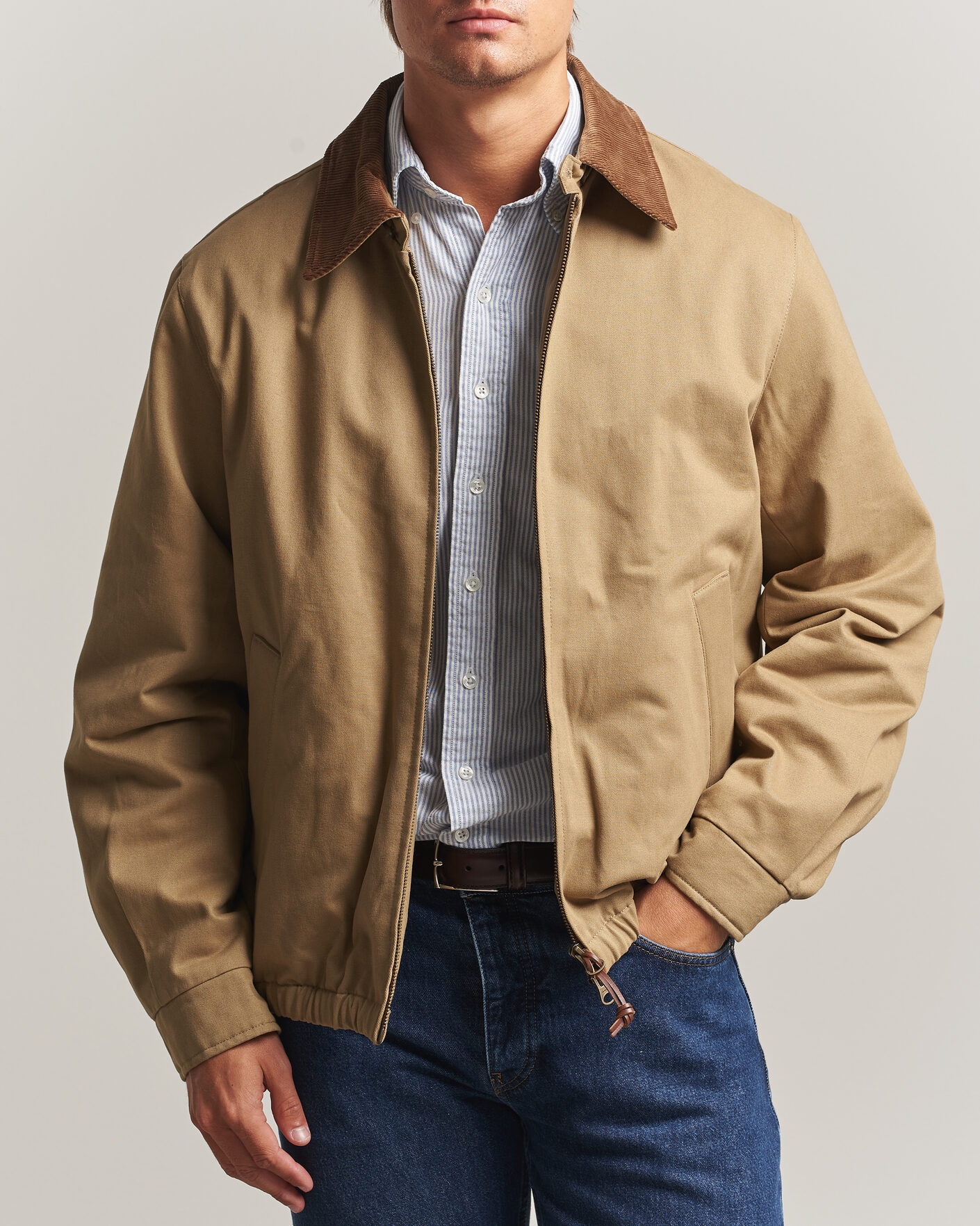 Uomini | Giacche | Gant | Moleskin Harrington Jacket Light Taupe