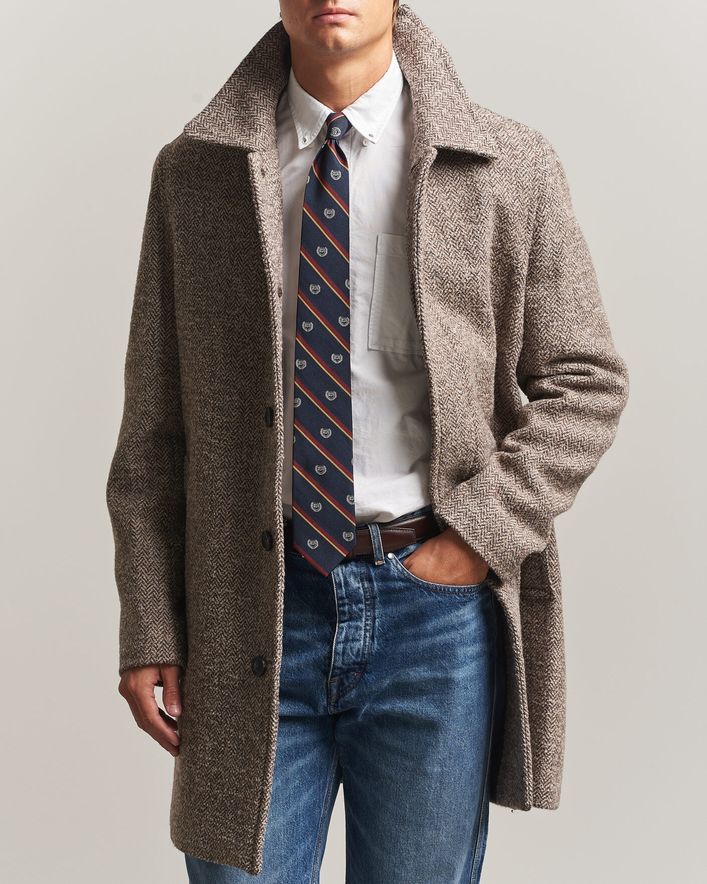 Uomini | Giacche | Gant | Wool Car Coat Mist Taupe