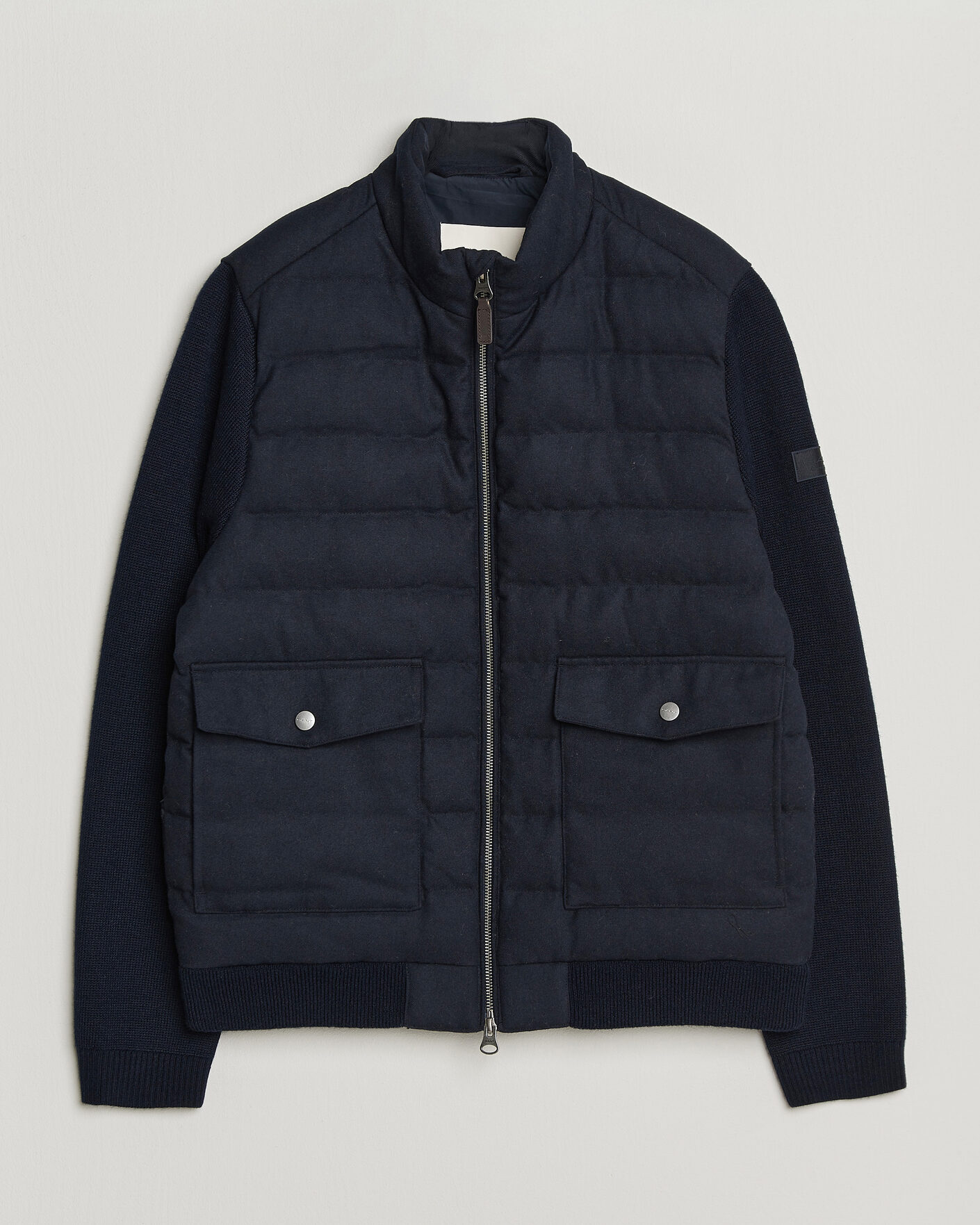 Uomini | Giacche | Gant | Padded Hybrid Flannel Jacket Evening Blue