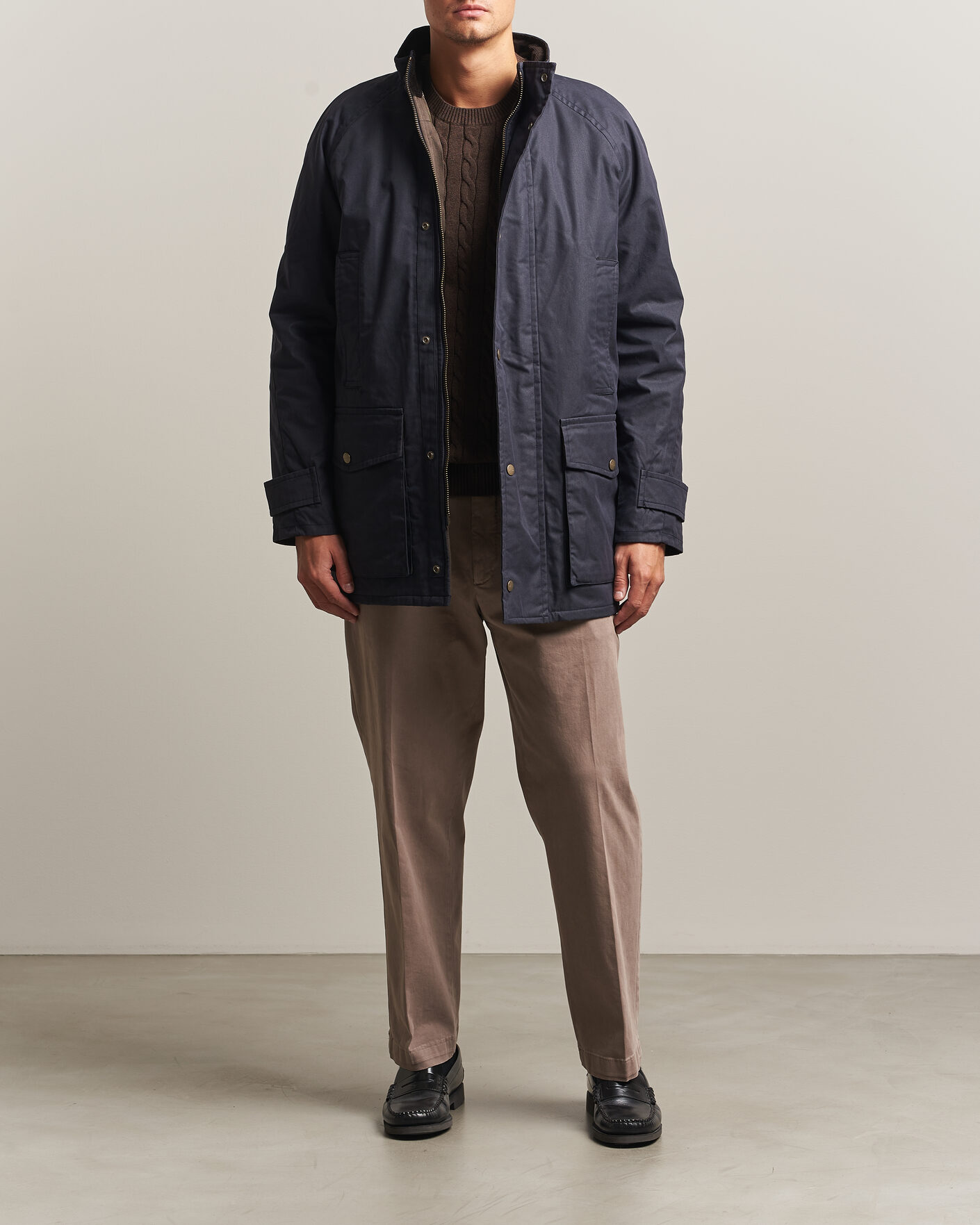 Uomini | Giacche | Gant | Waxed Double Decker Jacket Evening Blue