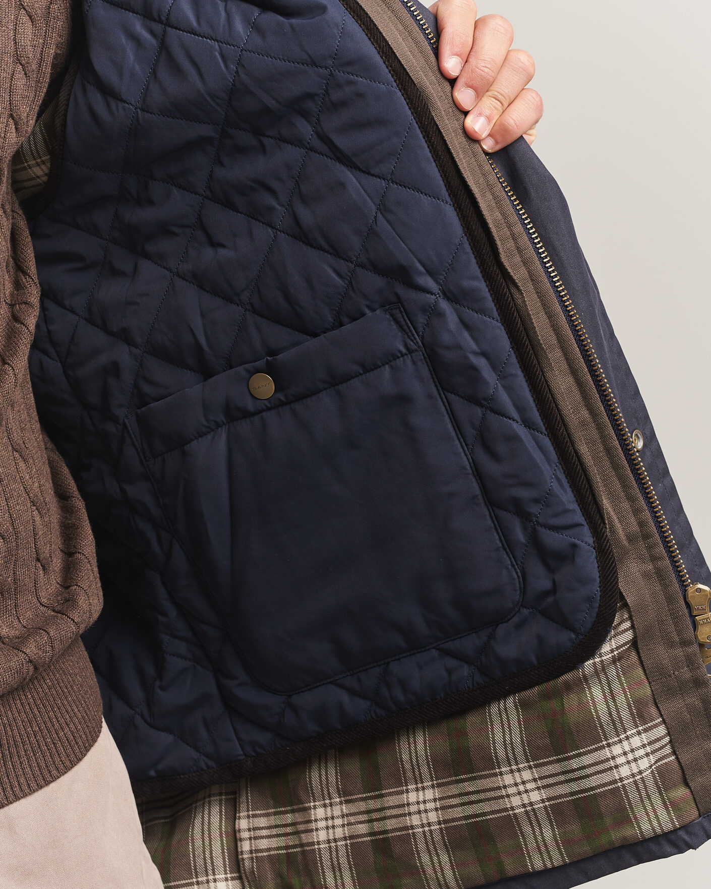 Uomini | Giacche | Gant | Waxed Double Decker Jacket Evening Blue