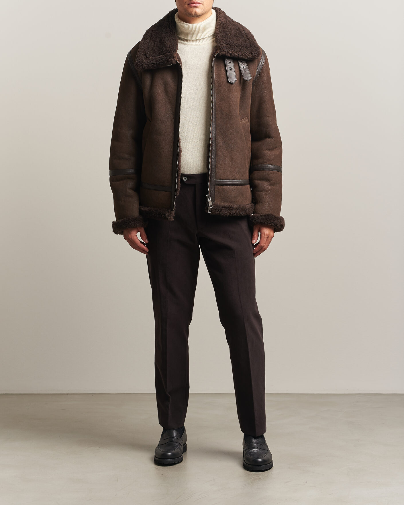 Uomini | Giacche | Gant | Classic Shearling Jacket Black Brown