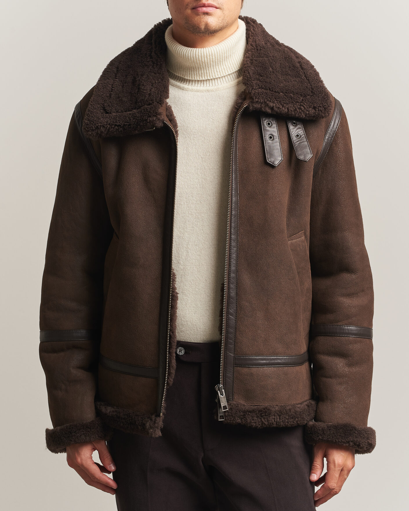 Uomini | Giacche | Gant | Classic Shearling Jacket Black Brown