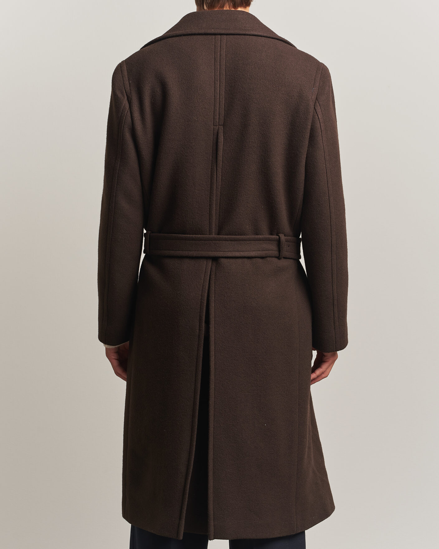 Uomini | Giacche | Gant | Wool Double Breasted Belted Coat Black Brown