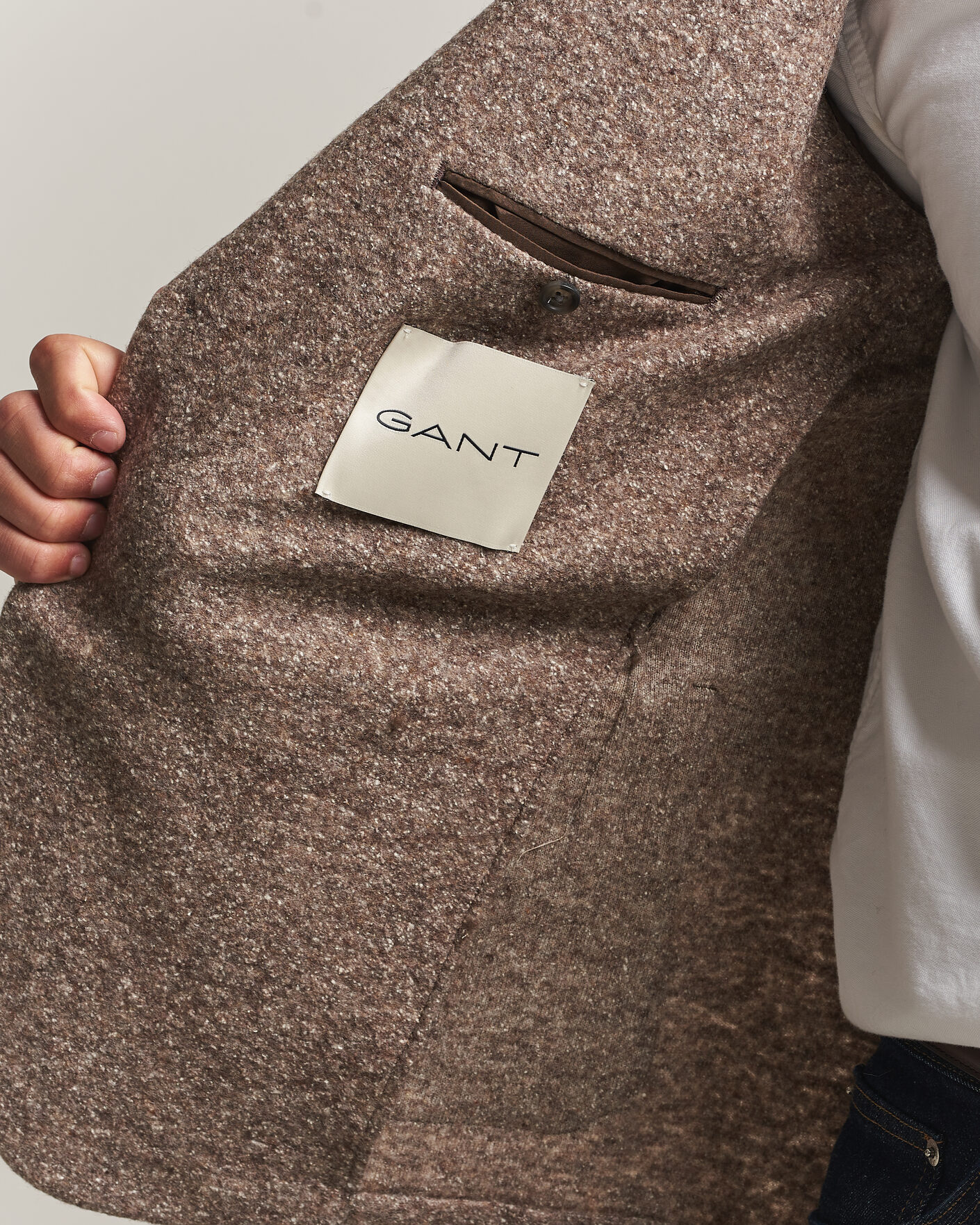 Uomini | Blazers | Gant | Wool/Silk Jersey Blazer Clay Beige