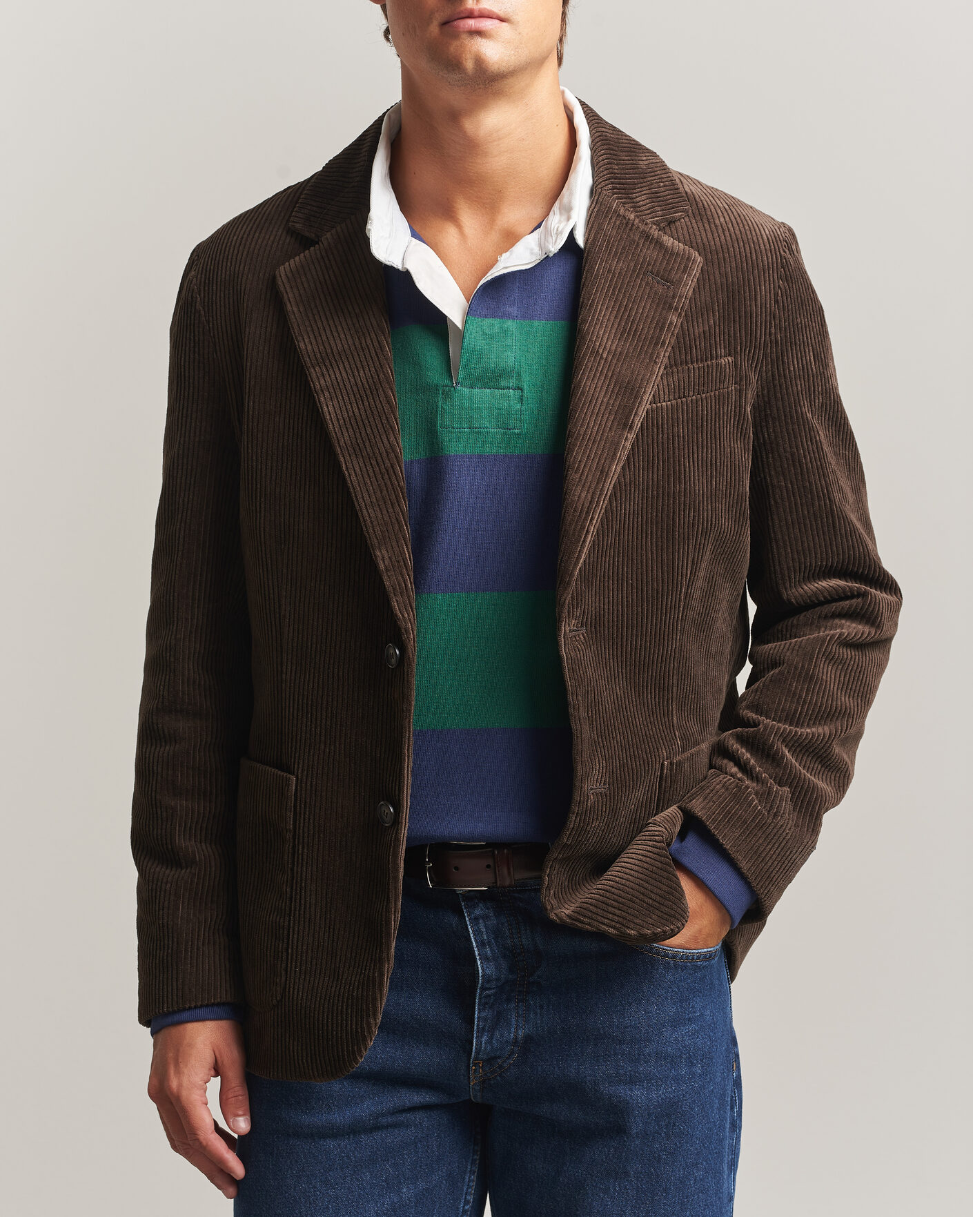 Uomini | Blazers | Gant | Corduroy Blazer Black Brown