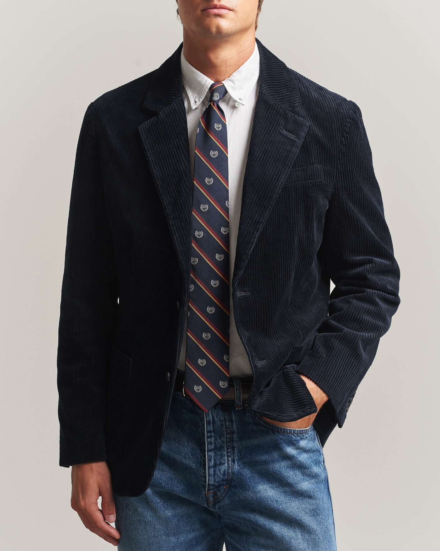Uomini | Blazers | Gant | Corduroy Blazer Evening Blue
