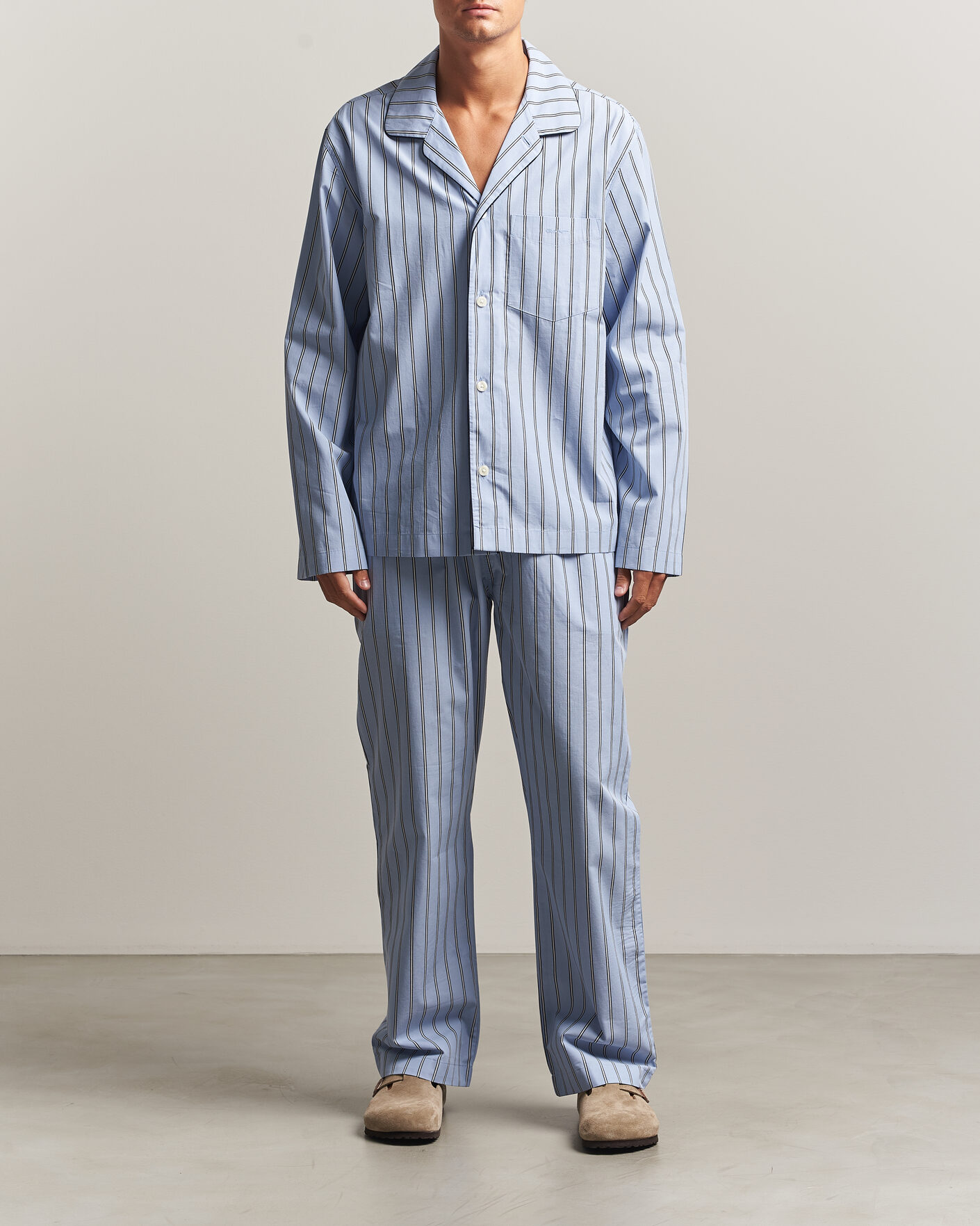 Uomini | Accappatoi & Pigiami | Gant | Poplin Striped Pyjama Set Light Blue