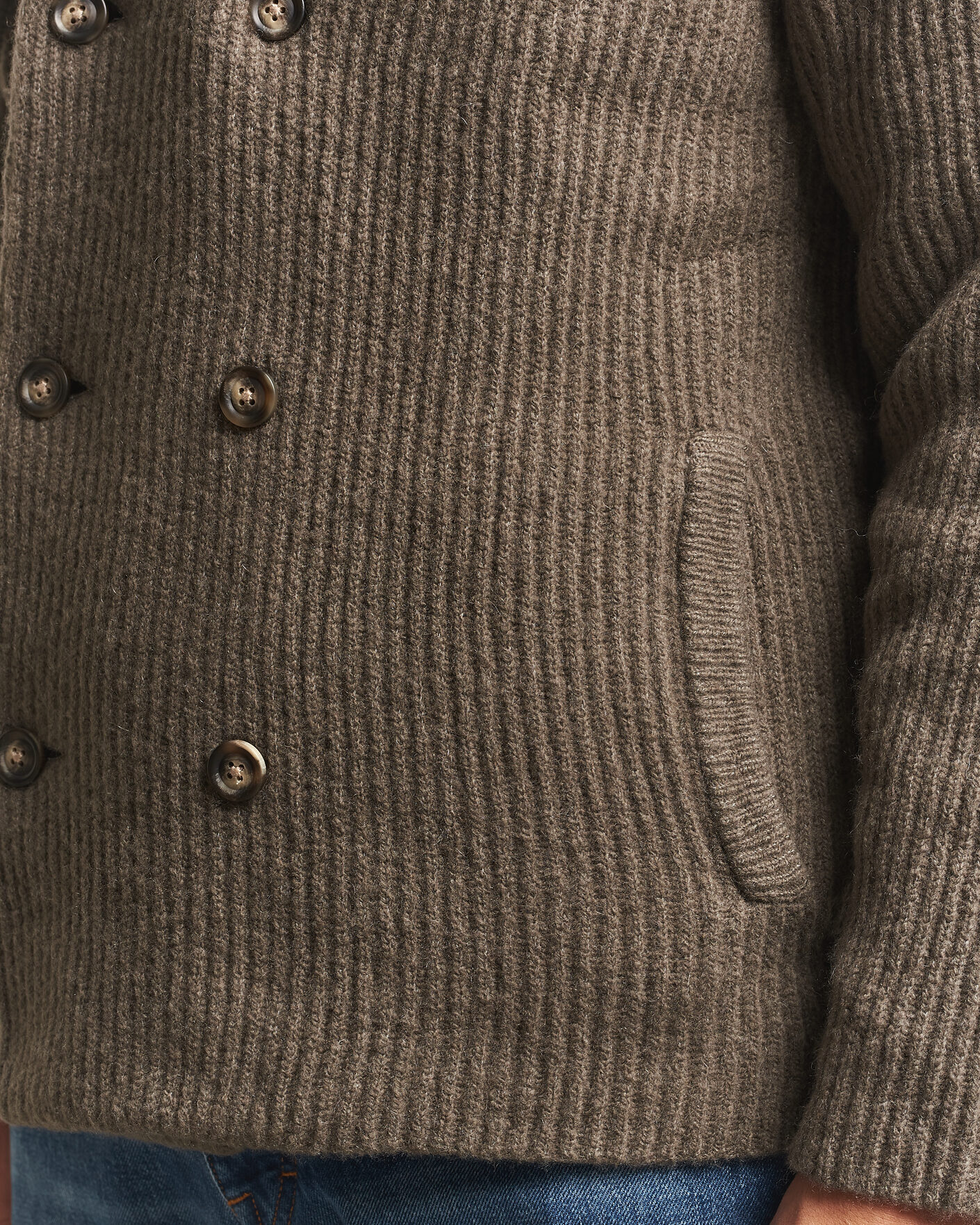 Uomini | Maglieria | Gant | Wool/Yak Knitted Cardigan Faded Taupe