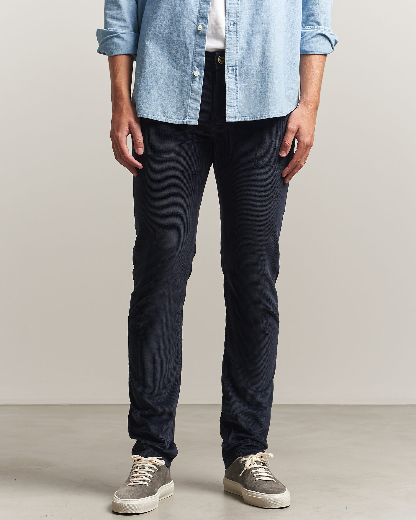 Uomini | Pantaloni | Jacob Cohën | Bard 5-Pocket Medium Corduroy Trousers Navy