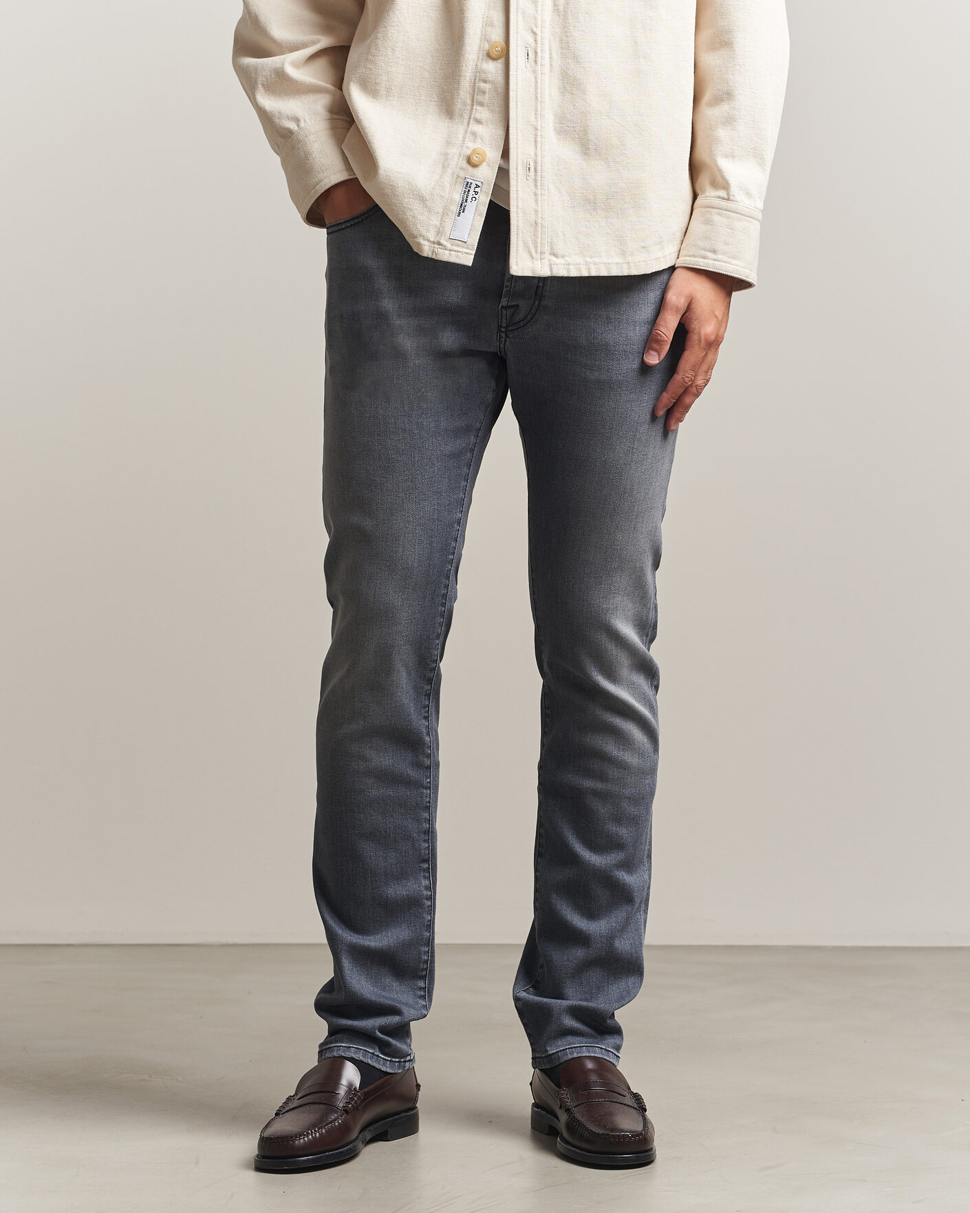 Uomini | Jeans | Jacob Cohën | Bard Slim Fit Stretch Jeans Light Grey