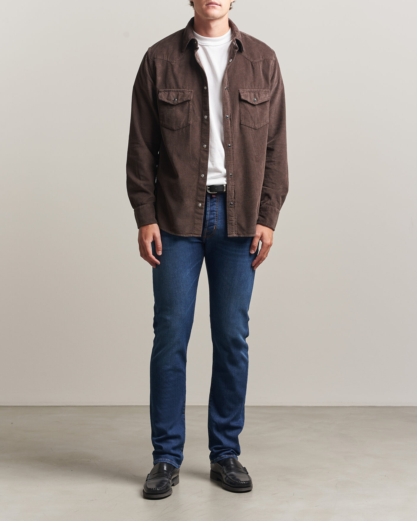 Uomini | Jeans | Jacob Cohën | Bard Slim Fit Vintage Wash Stretch Jeans Mid Blue