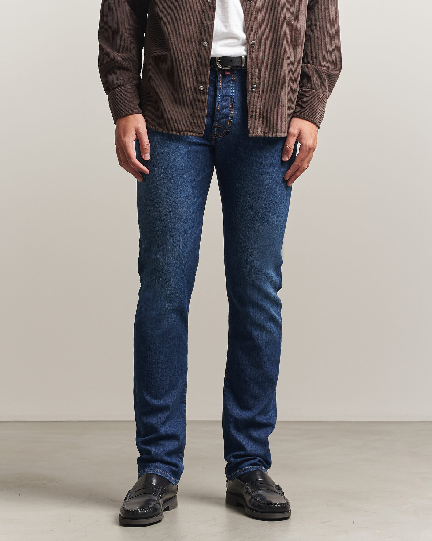 Uomini | Jeans | Jacob Cohën | Bard Slim Fit Vintage Wash Stretch Jeans Mid Blue