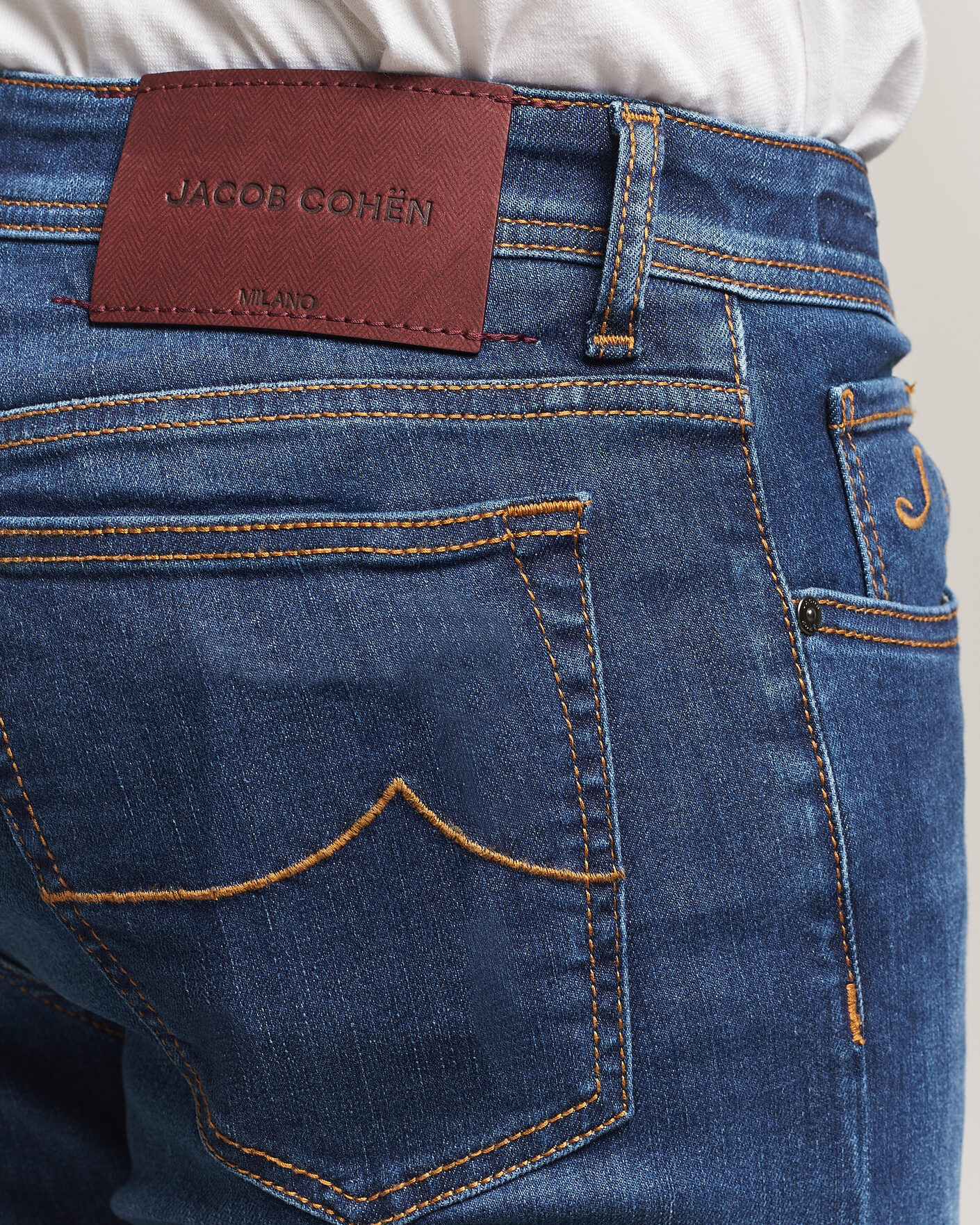 Uomini | Jeans | Jacob Cohën | Bard Slim Fit Vintage Wash Stretch Jeans Mid Blue