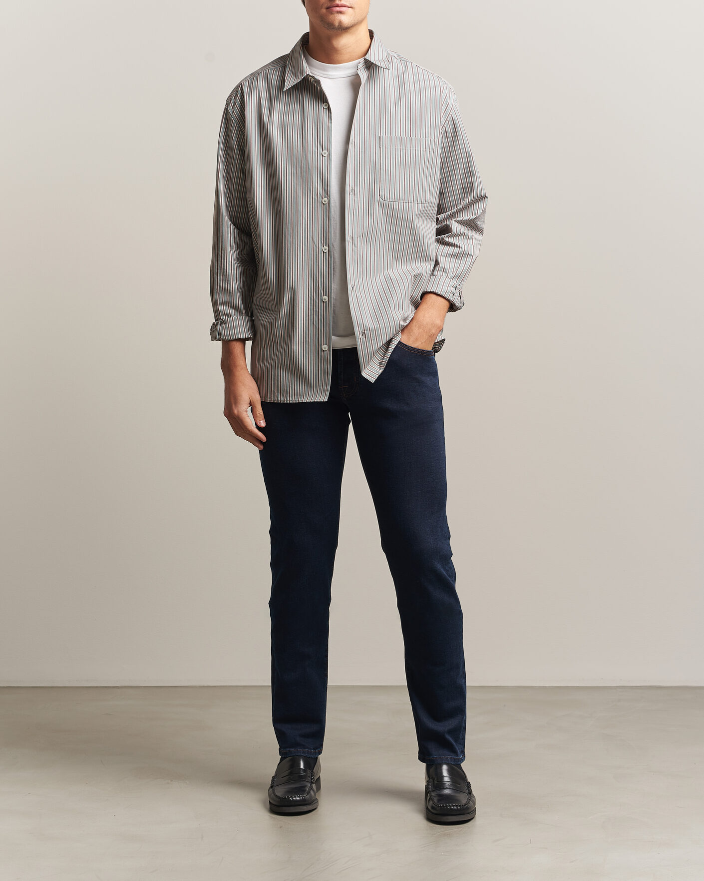 Uomini | Jeans | Jacob Cohën | Nick Slim Fit Rinse Wash Stretch Jeans Dark Blue