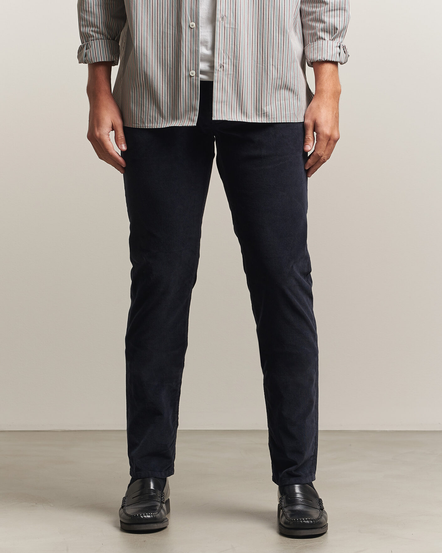 Uomini | Pantaloni | Jacob Cohën | Nick Slim Fit Cotton Trousers Navy