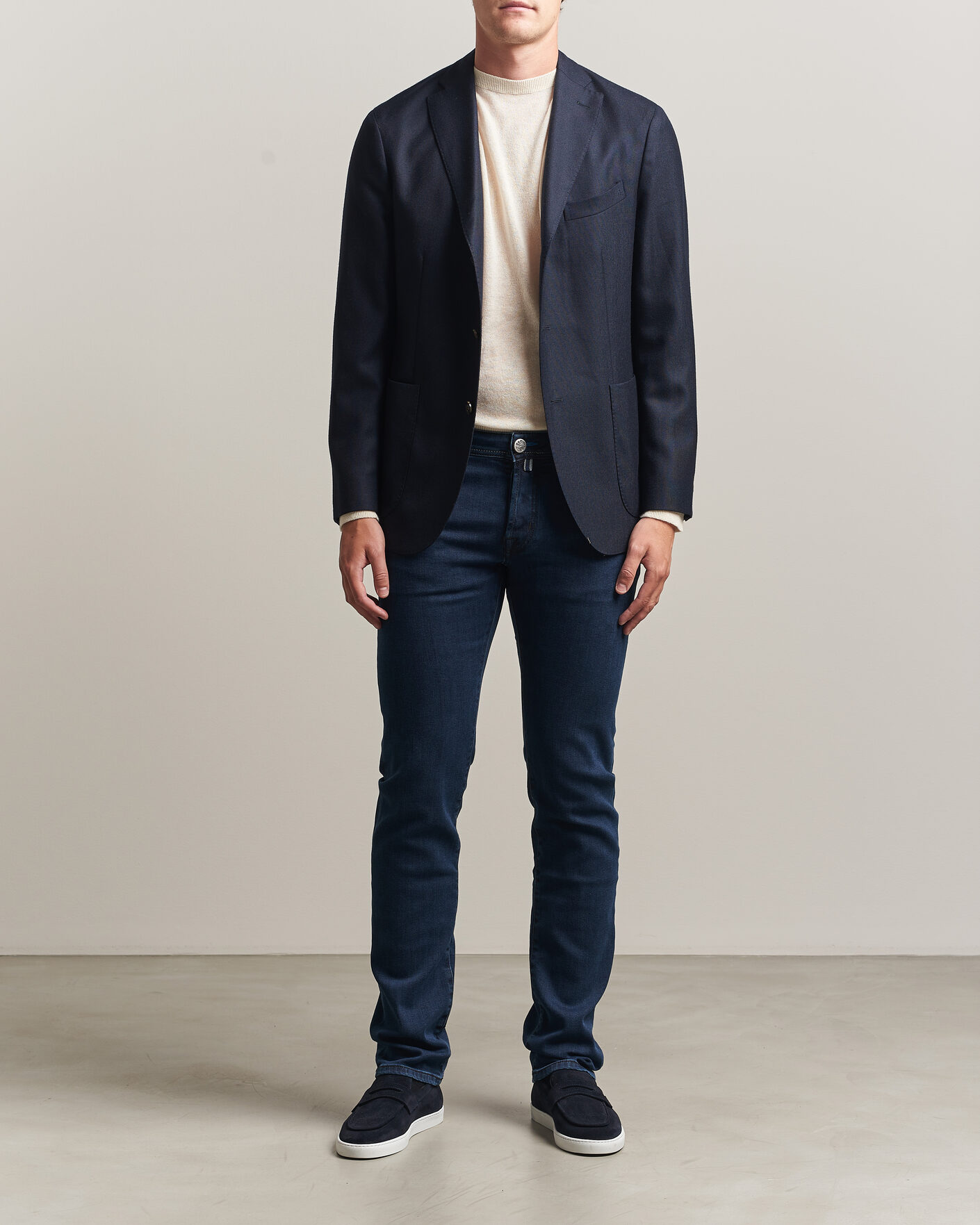 Uomini | Jeans | Jacob Cohën | Nick Slim Fit Washed Stretch Jeans Dark Blue
