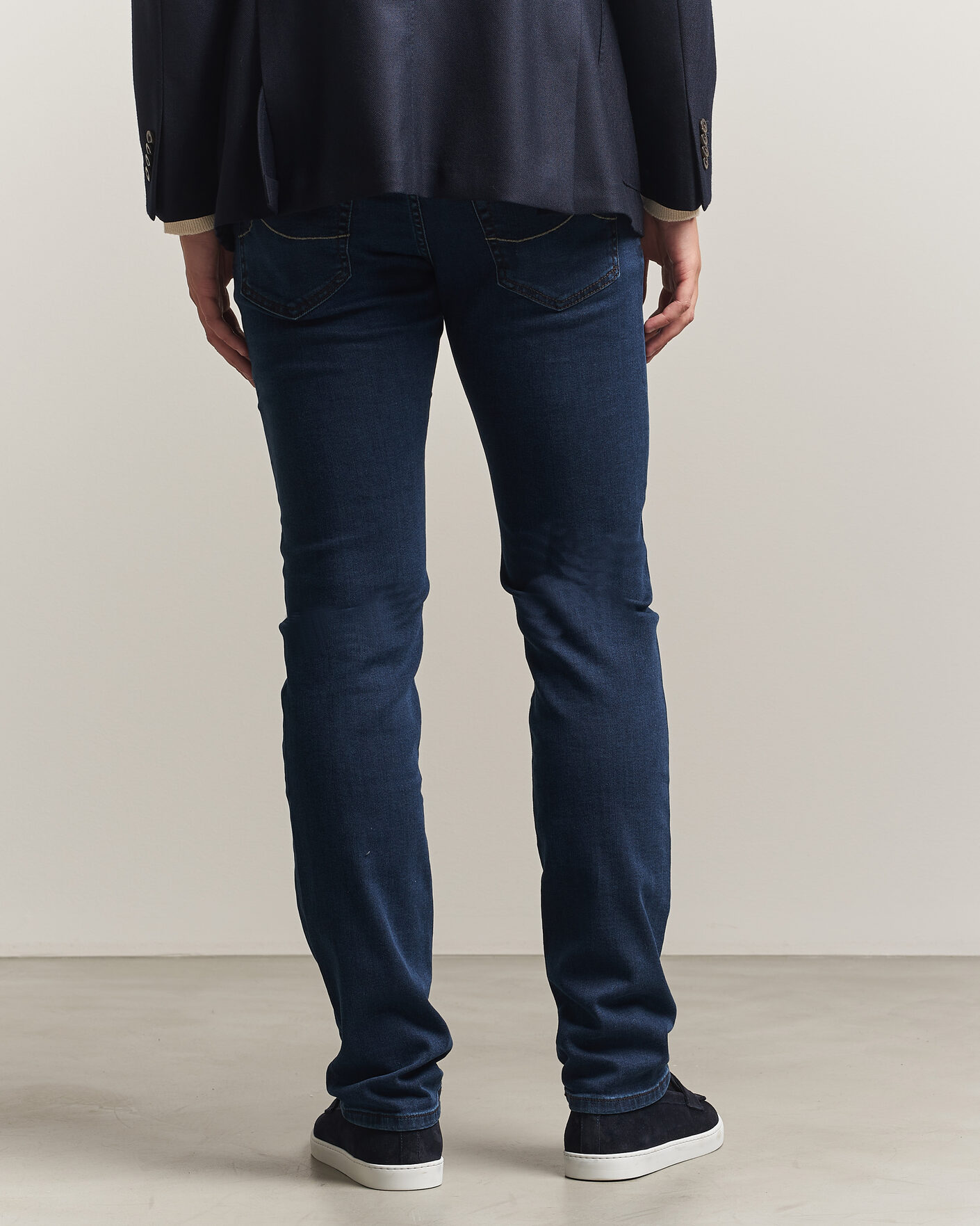 Uomini | Jeans | Jacob Cohën | Nick Slim Fit Washed Stretch Jeans Dark Blue