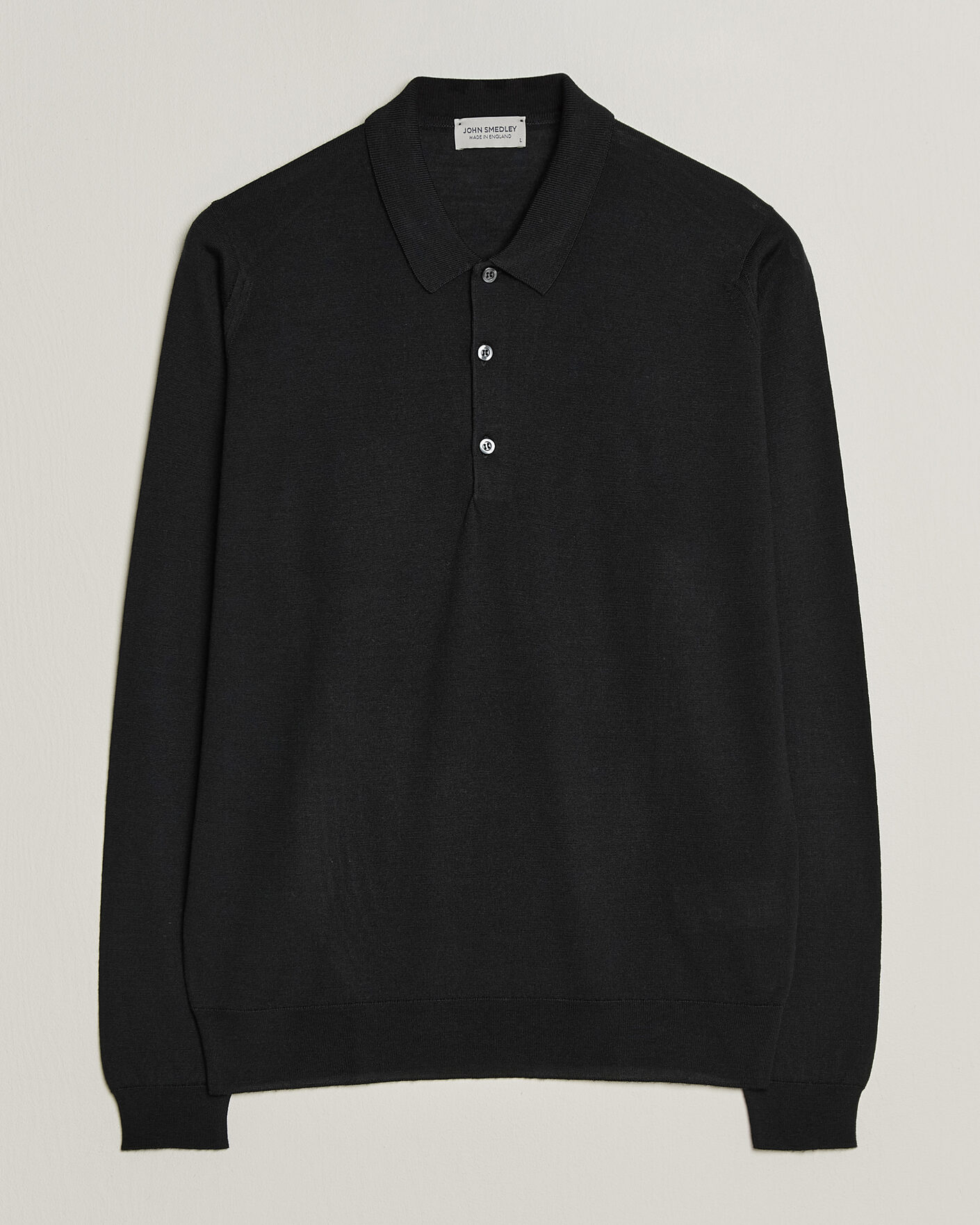 Uomini | Maglieria | John Smedley | Belper Extra Fine Merino Polo Pullover Black