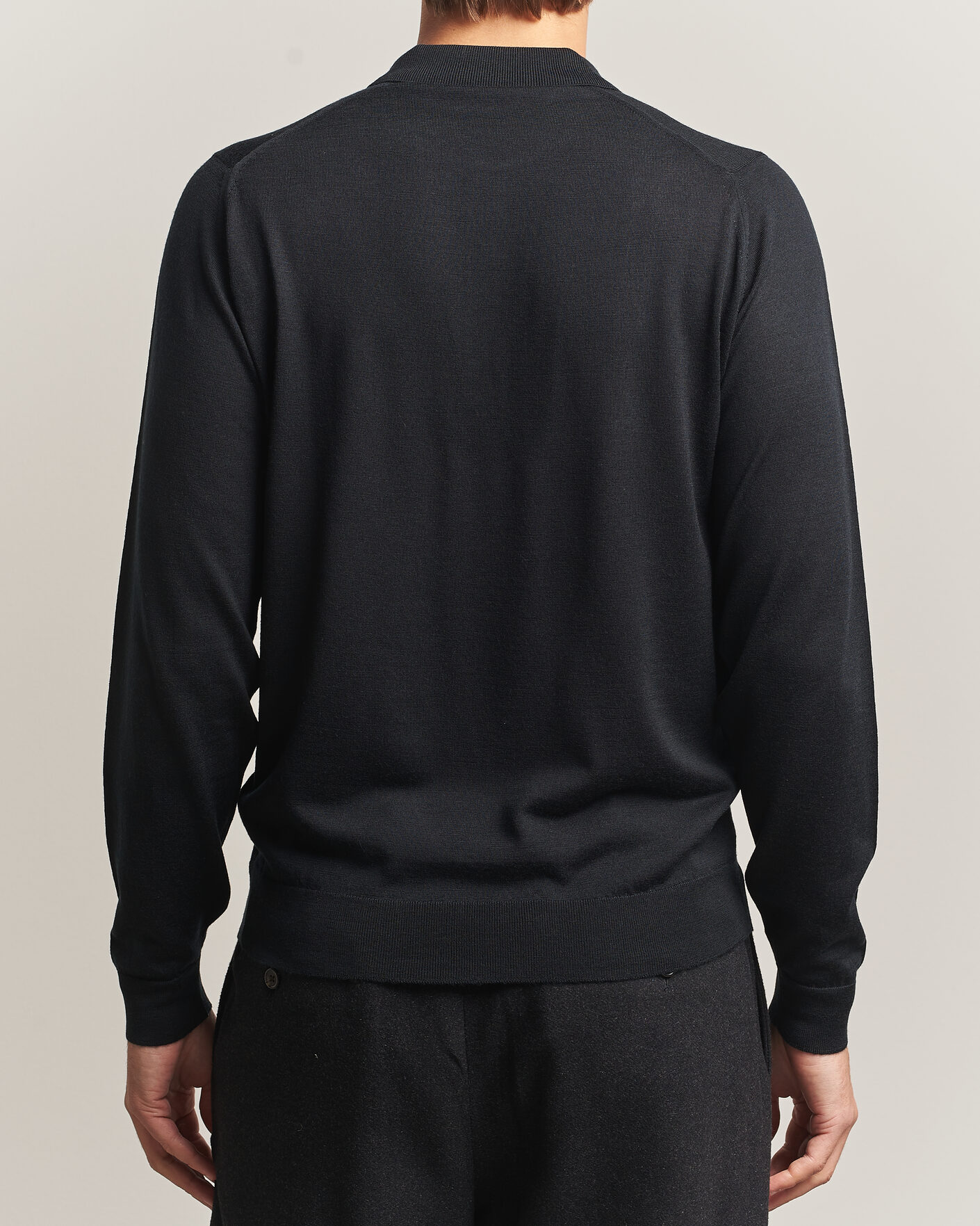 Uomini | Maglieria | John Smedley | Belper Extra Fine Merino Polo Pullover Black