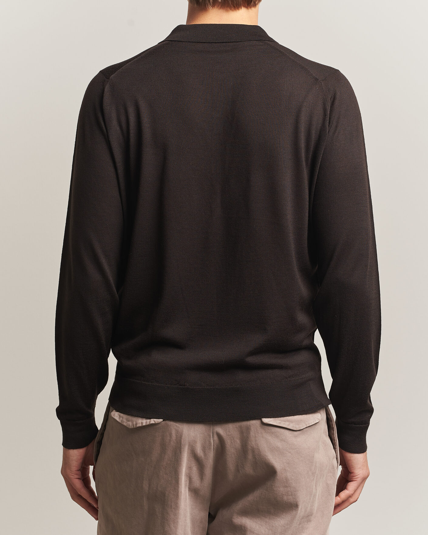 Uomini | Maglieria | John Smedley | Belper Extra Fine Merino Polo Pullover Faulkner Brown