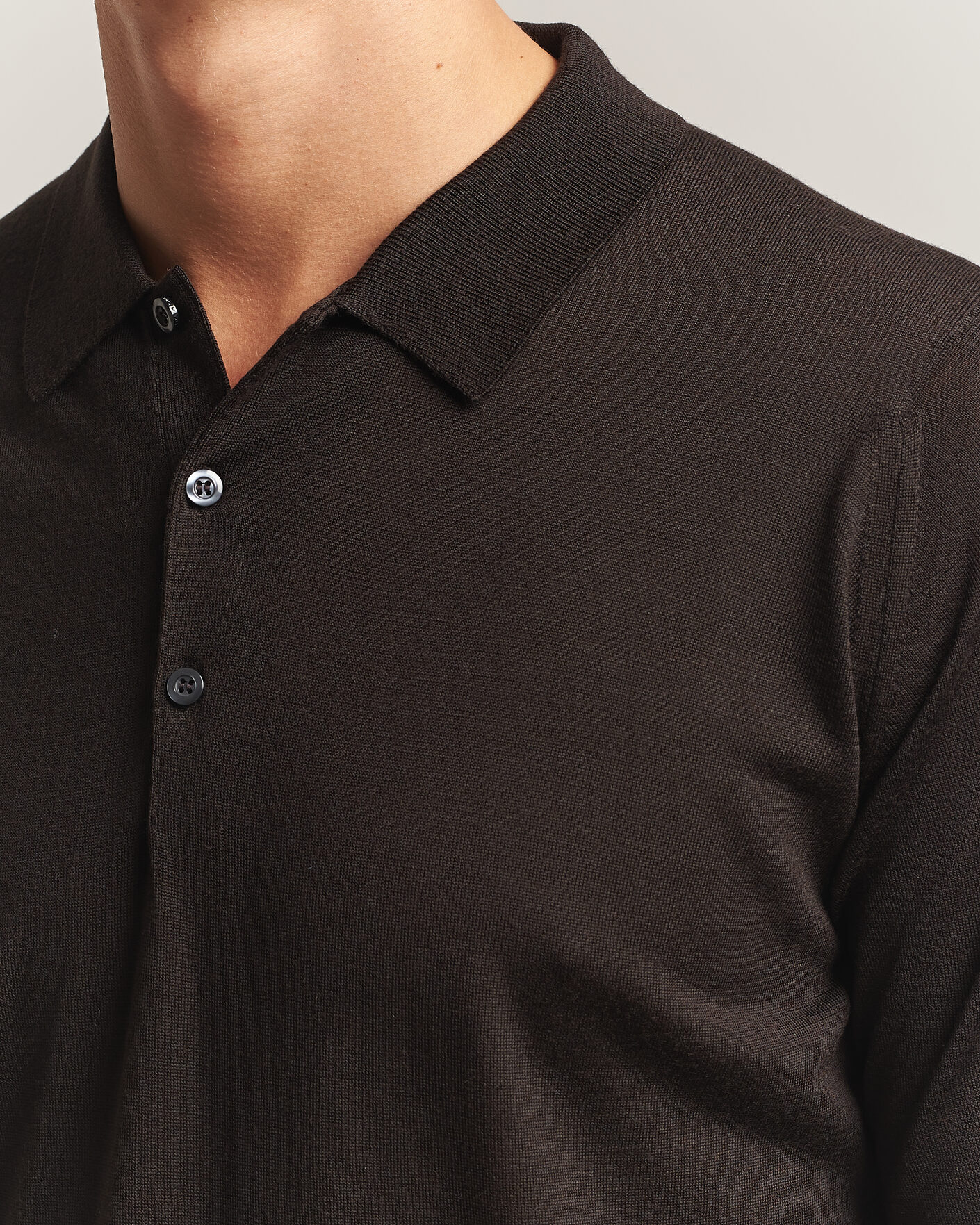 Uomini | Maglieria | John Smedley | Belper Extra Fine Merino Polo Pullover Faulkner Brown
