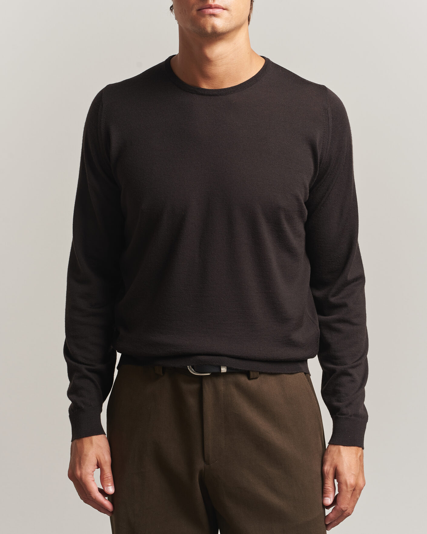Uomini | Maglieria | John Smedley | Lundy Extra Fine Merino Crew Neck Faulkner Brown