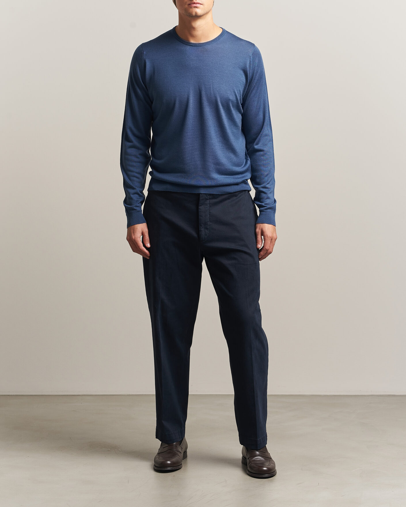 Uomini | Maglieria | John Smedley | Lundy Extra Fine Merino Crew Neck Teal Firth