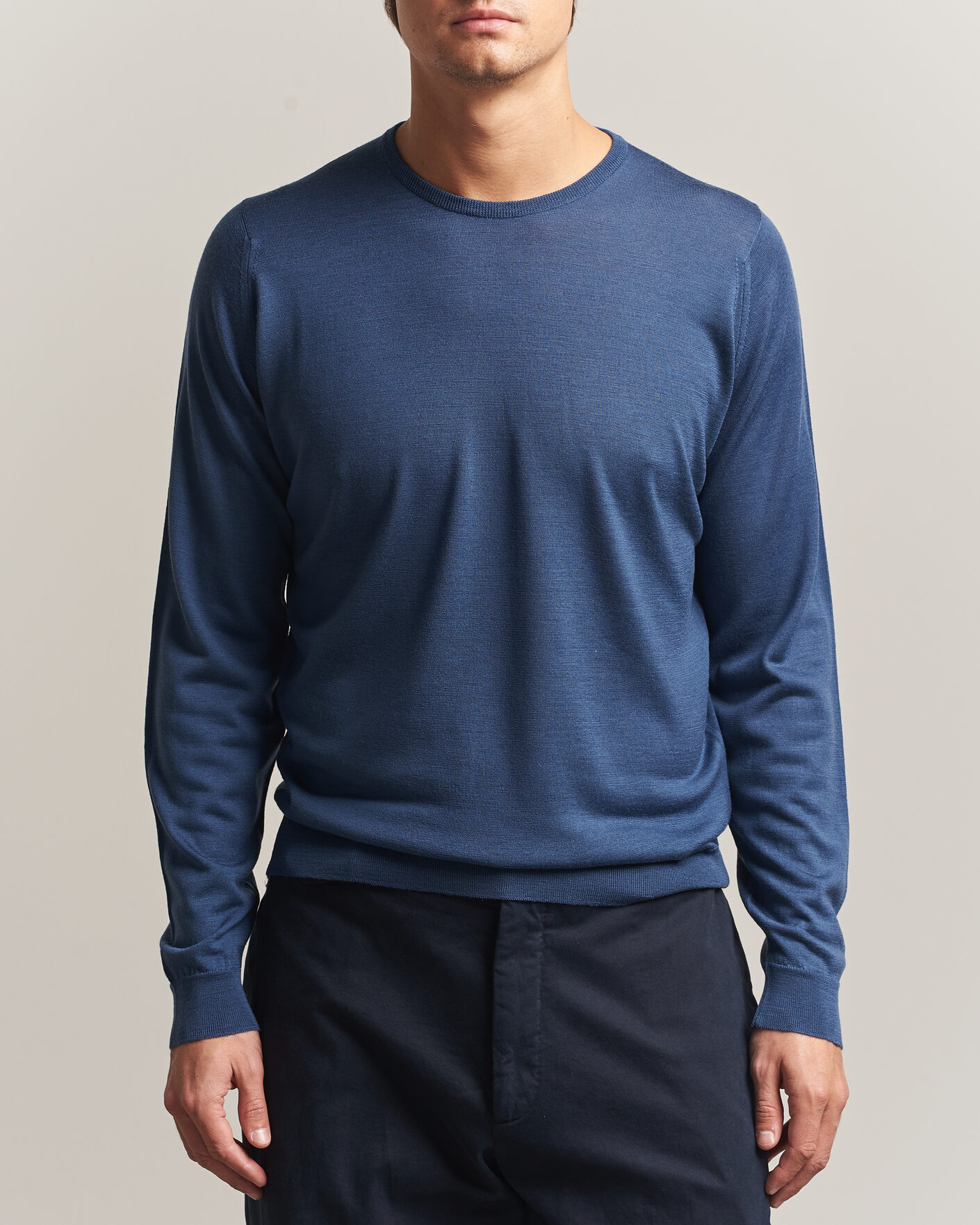 Uomini | Maglieria | John Smedley | Lundy Extra Fine Merino Crew Neck Teal Firth