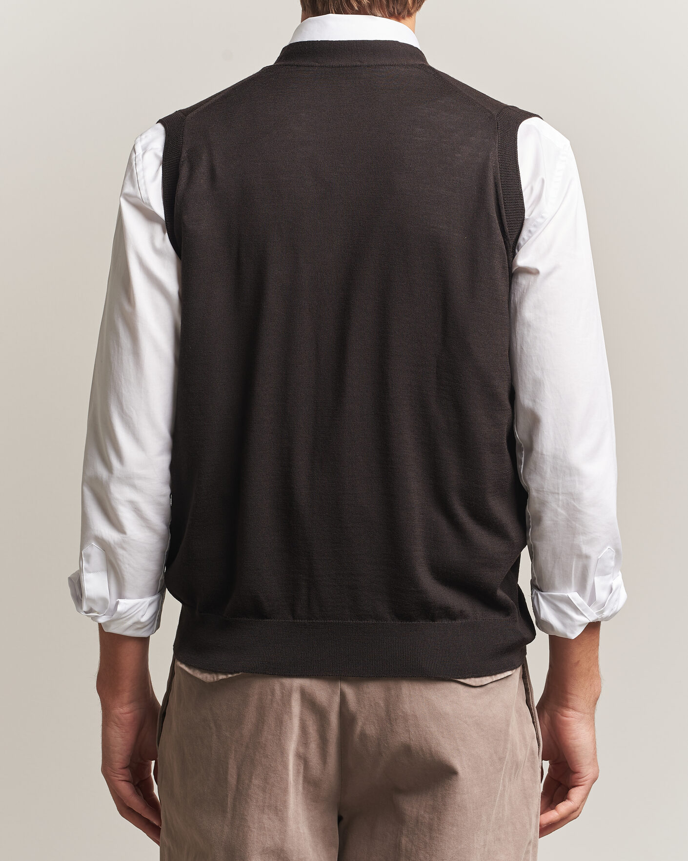 Uomini | Maglieria | John Smedley | Bolton Extra Fine Merino Waistcoat Faulkner Brown