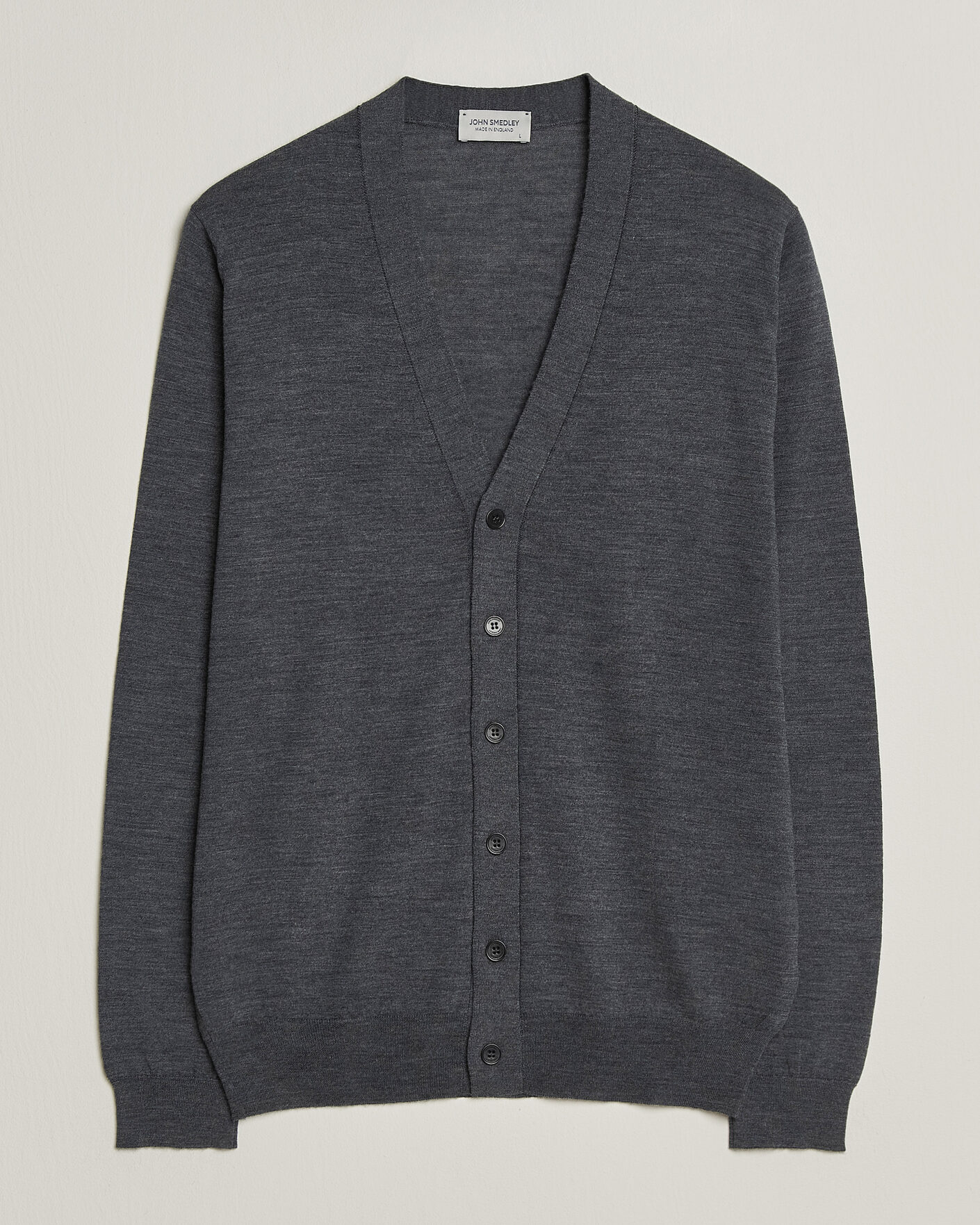 Uomini | Maglieria | John Smedley | Bradrick Extra Fine Merino Cardigan Charcoal