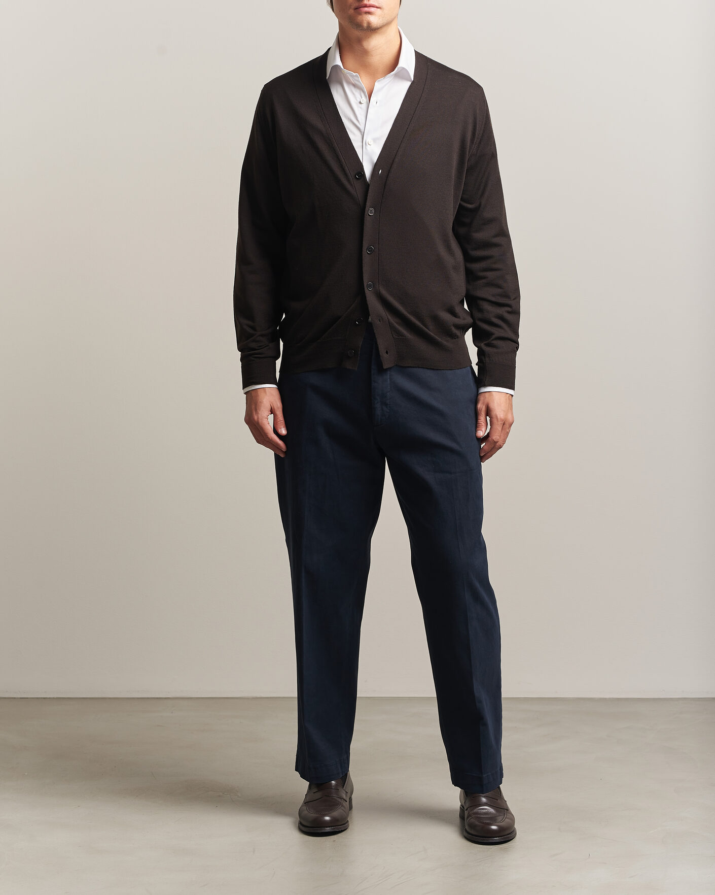 Uomini | Maglieria | John Smedley | Bradrick Extra Fine Merino Cardigan Faulkner Brown