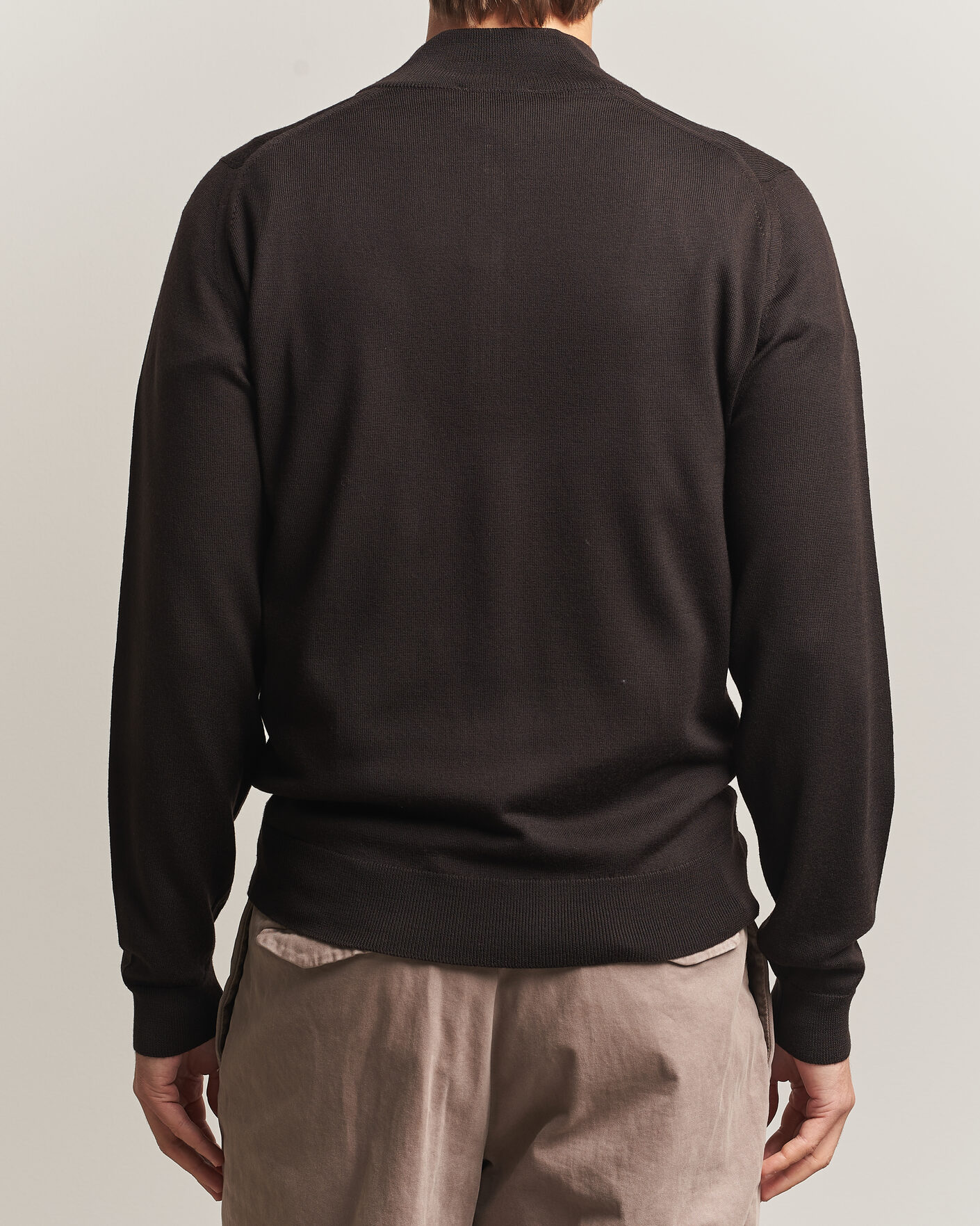 Uomini | Maglieria | John Smedley | Tapton Extra Fine Merino Half Zip Faulkner Brown