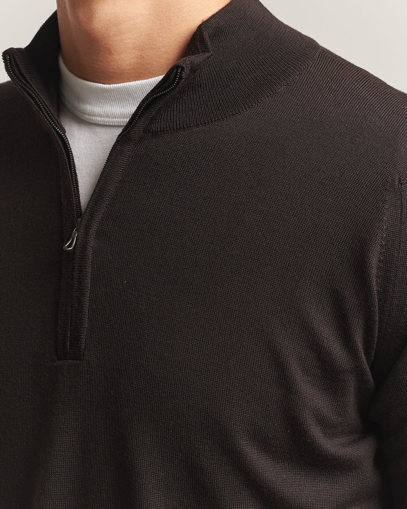 Uomini | Maglieria | John Smedley | Tapton Extra Fine Merino Half Zip Faulkner Brown