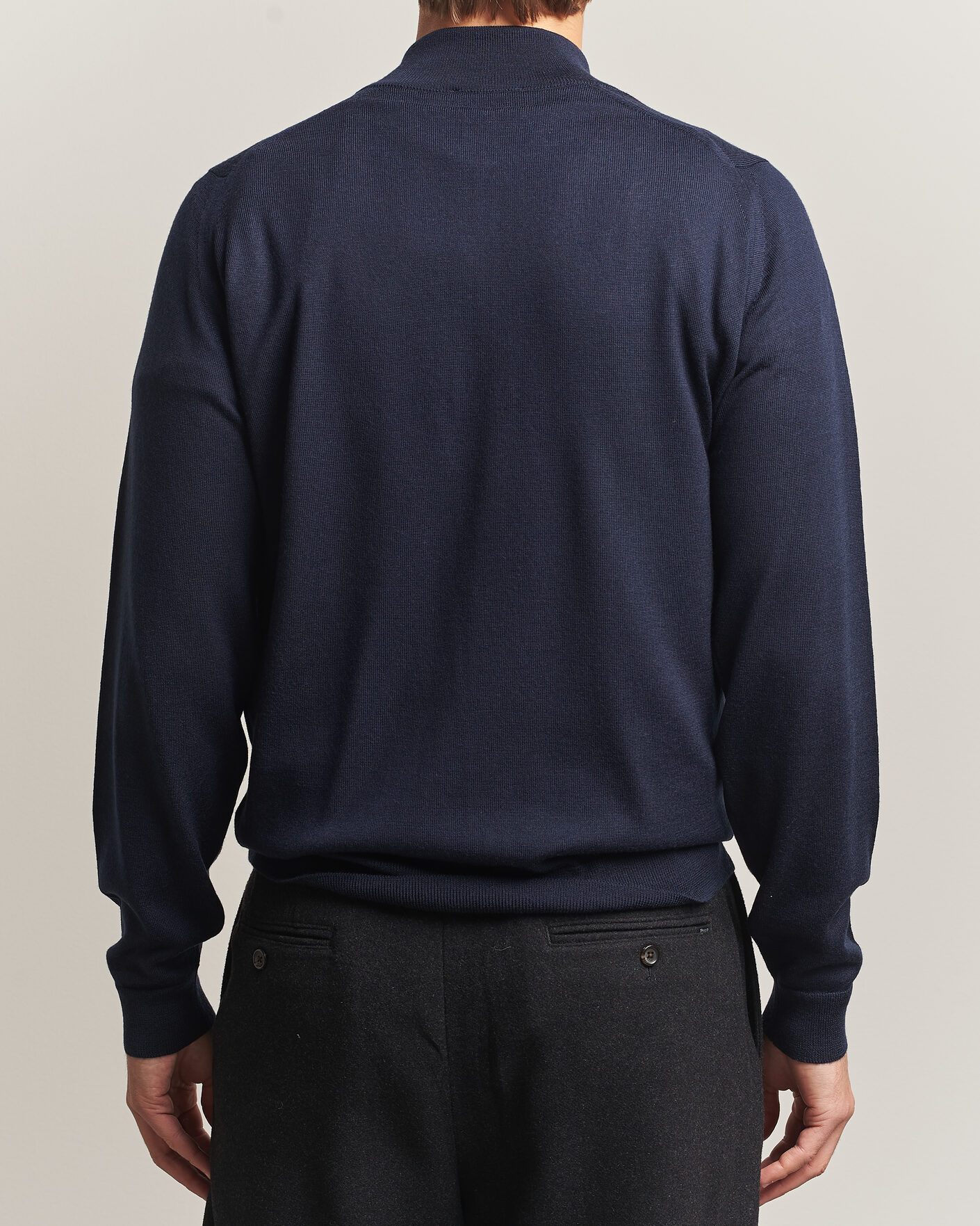Uomini | Maglieria | John Smedley | Tapton Extra Fine Merino Half Zip Midnight