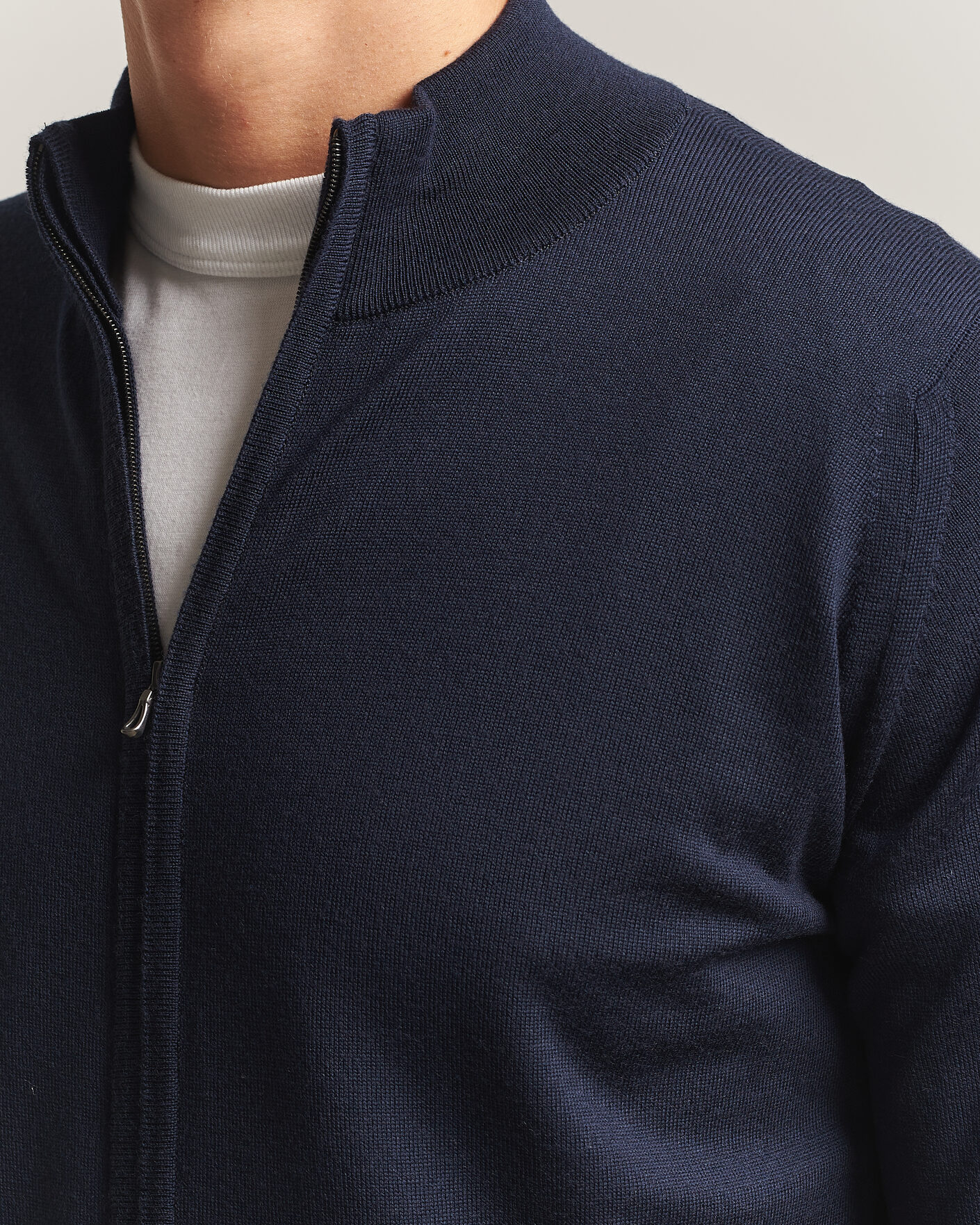 Uomini | Maglieria | John Smedley | Claygate Extra Fine Merino Full Zip Midnight