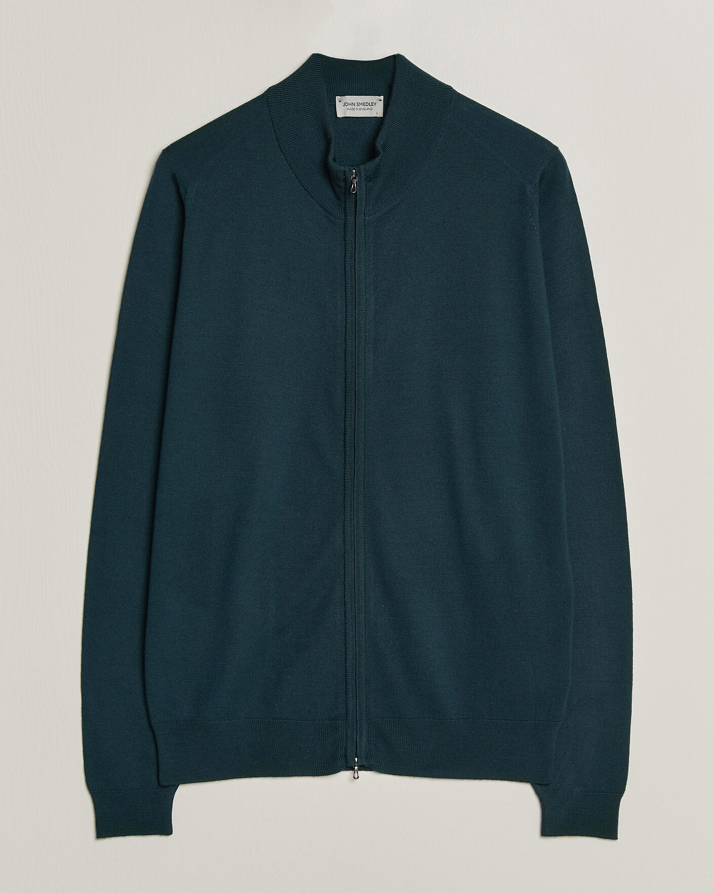Uomini | Maglieria | John Smedley | Claygate Extra Fine Merino Full Zip Richardson Green