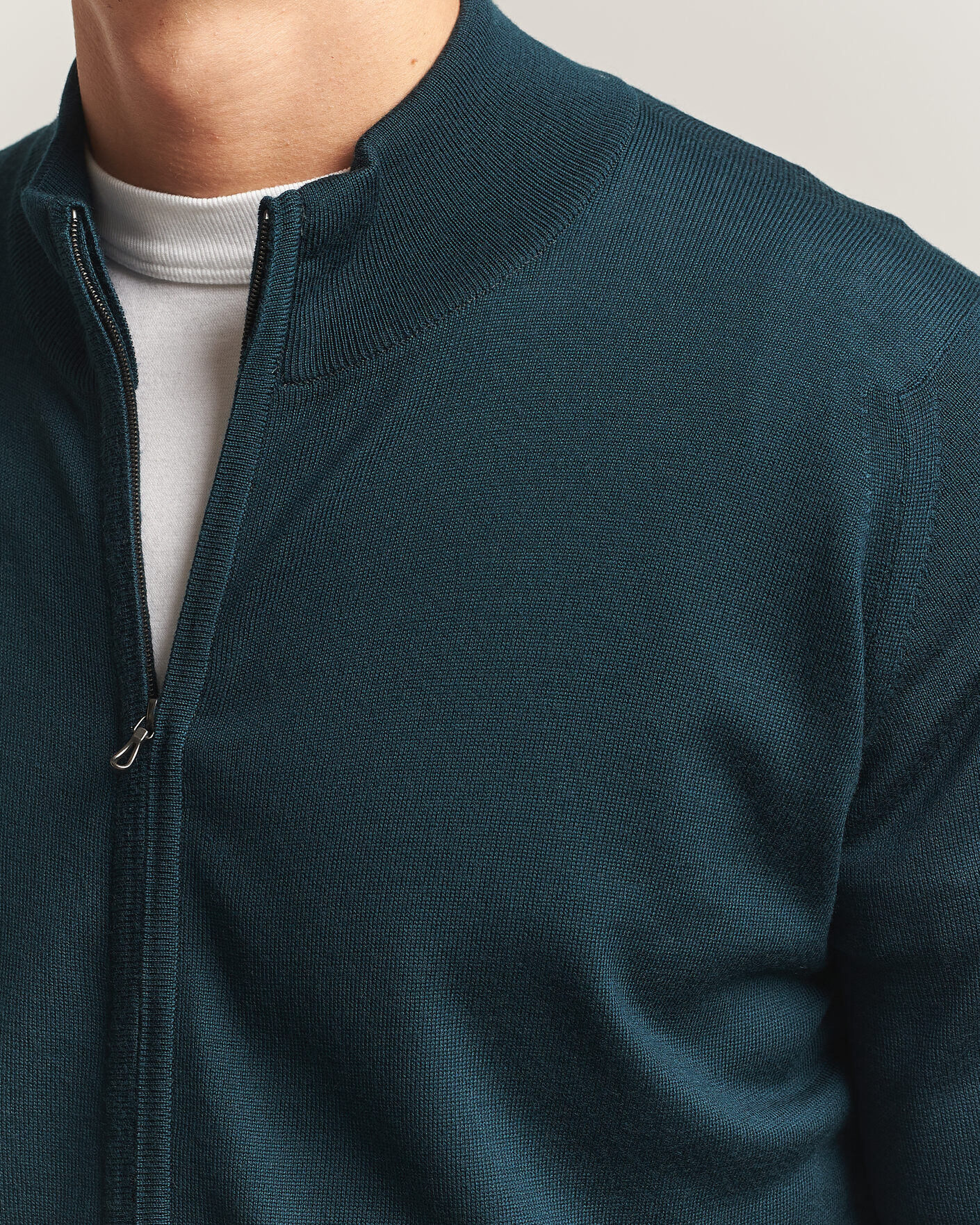 Uomini | Maglieria | John Smedley | Claygate Extra Fine Merino Full Zip Richardson Green