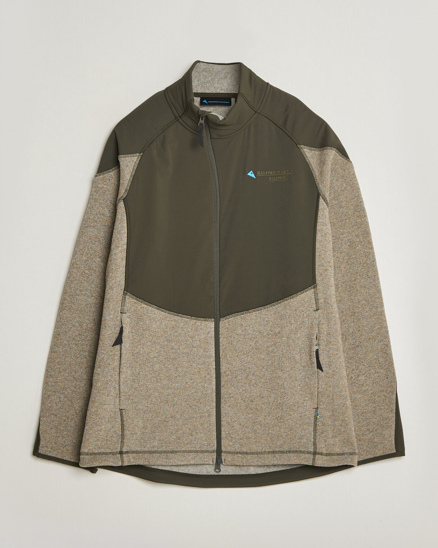Uomini | Maglieria | Klättermusen | Balderus Wool Fleece Hood Jacket Rosin Green