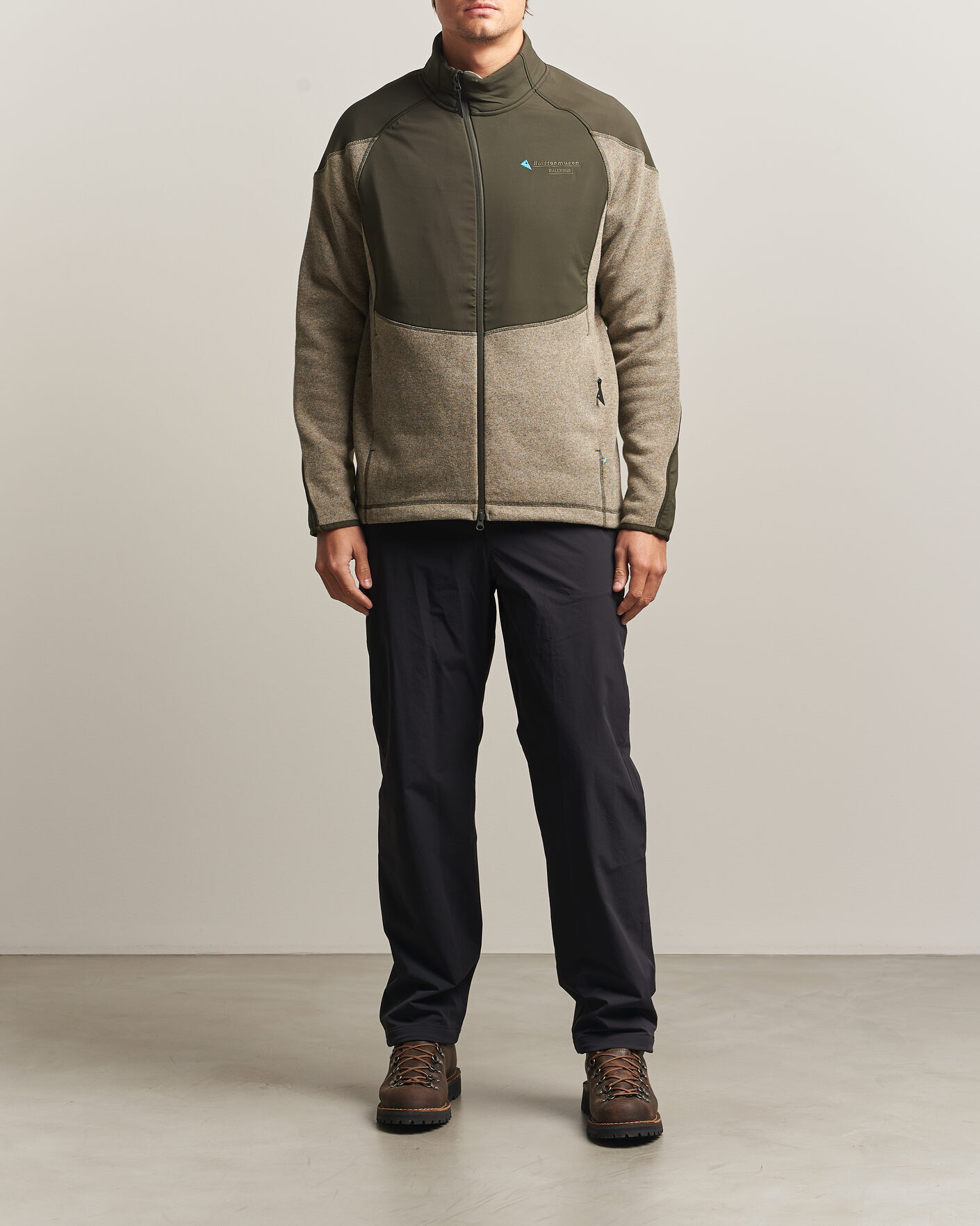 Uomini | Maglieria | Klättermusen | Balderus Wool Fleece Hood Jacket Rosin Green