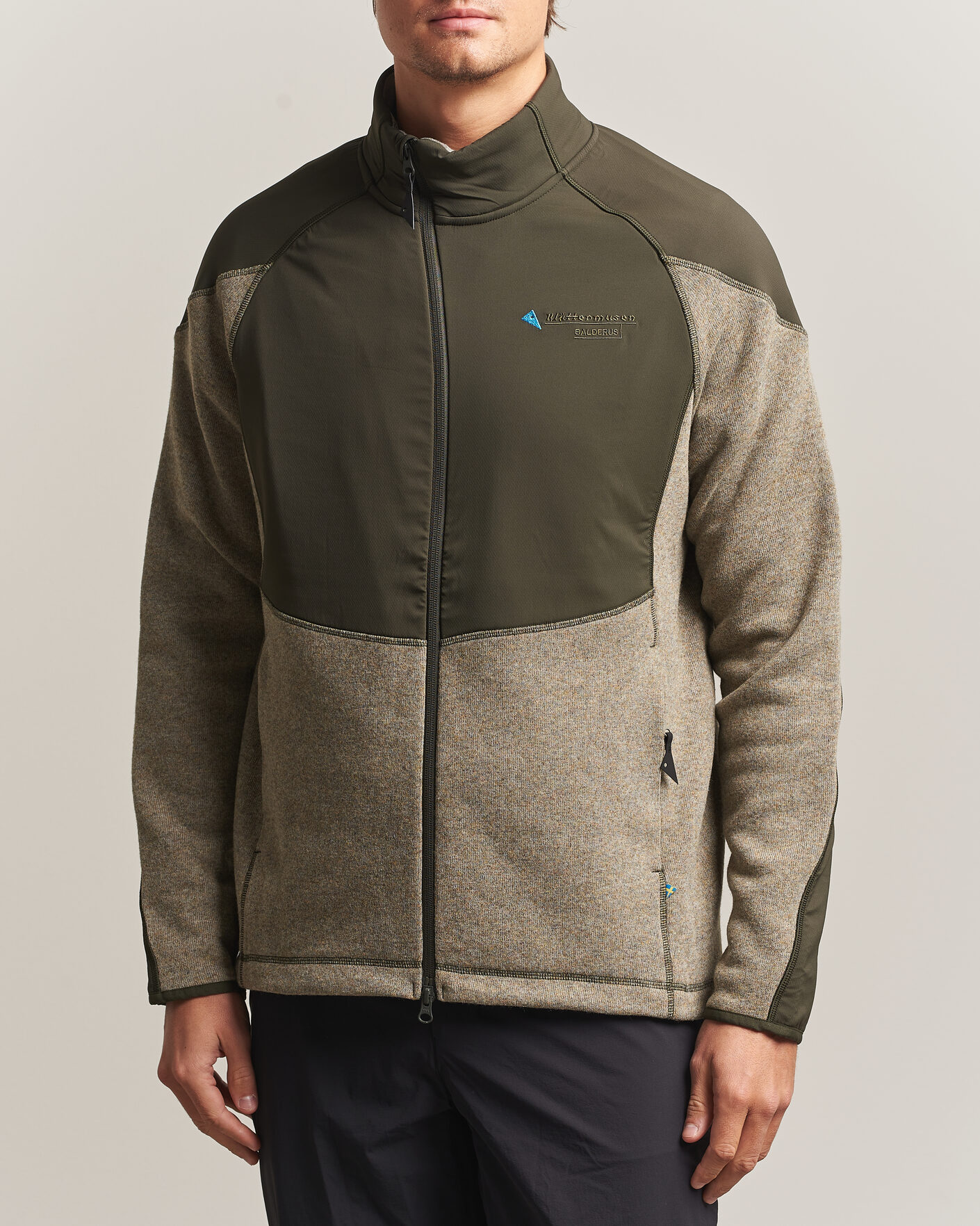 Uomini | Maglieria | Klättermusen | Balderus Wool Fleece Hood Jacket Rosin Green