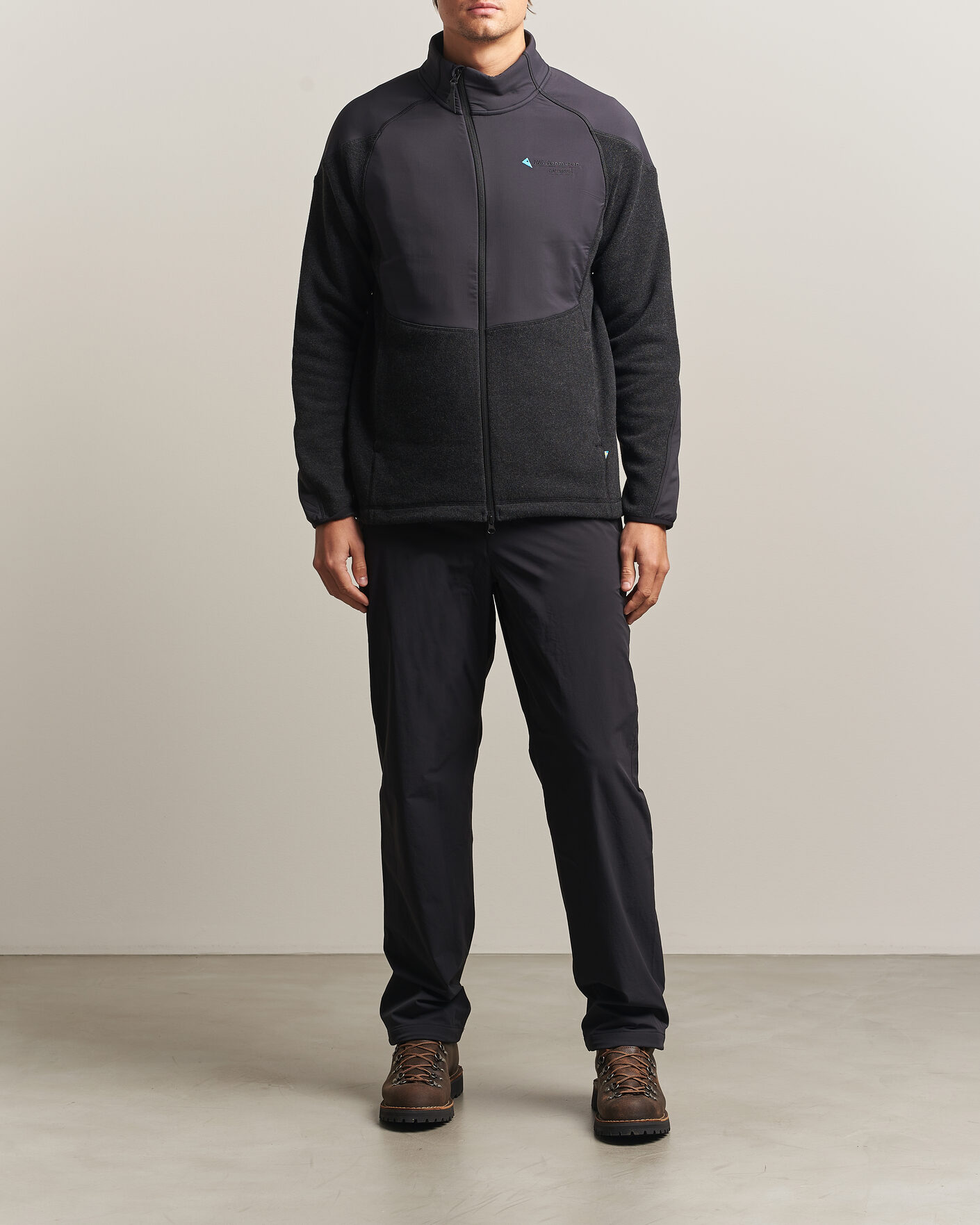 Uomini | Maglieria | Klättermusen | Balderus Wool Fleece Hood Jacket Black