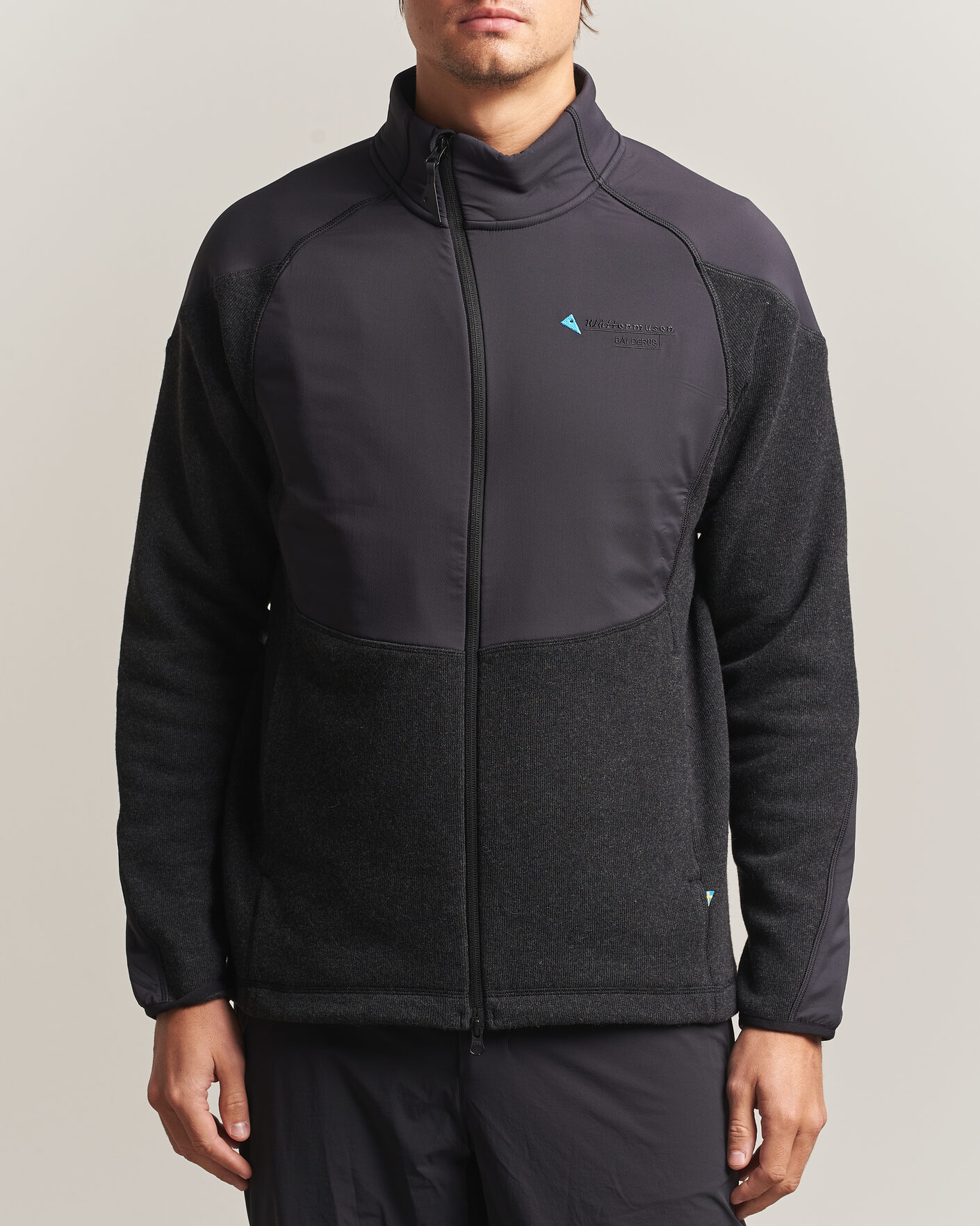 Uomini | Maglieria | Klättermusen | Balderus Wool Fleece Hood Jacket Black